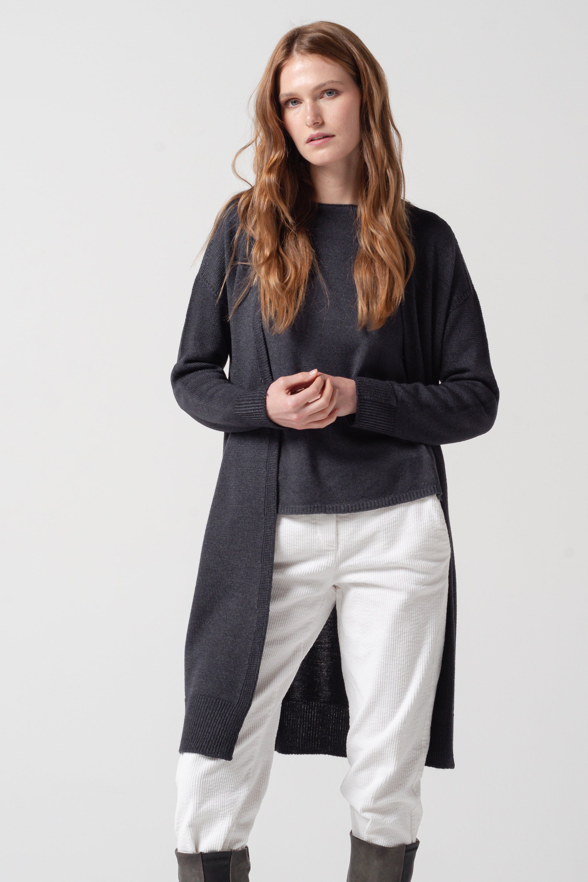 Durness Long Cardi - Basalt