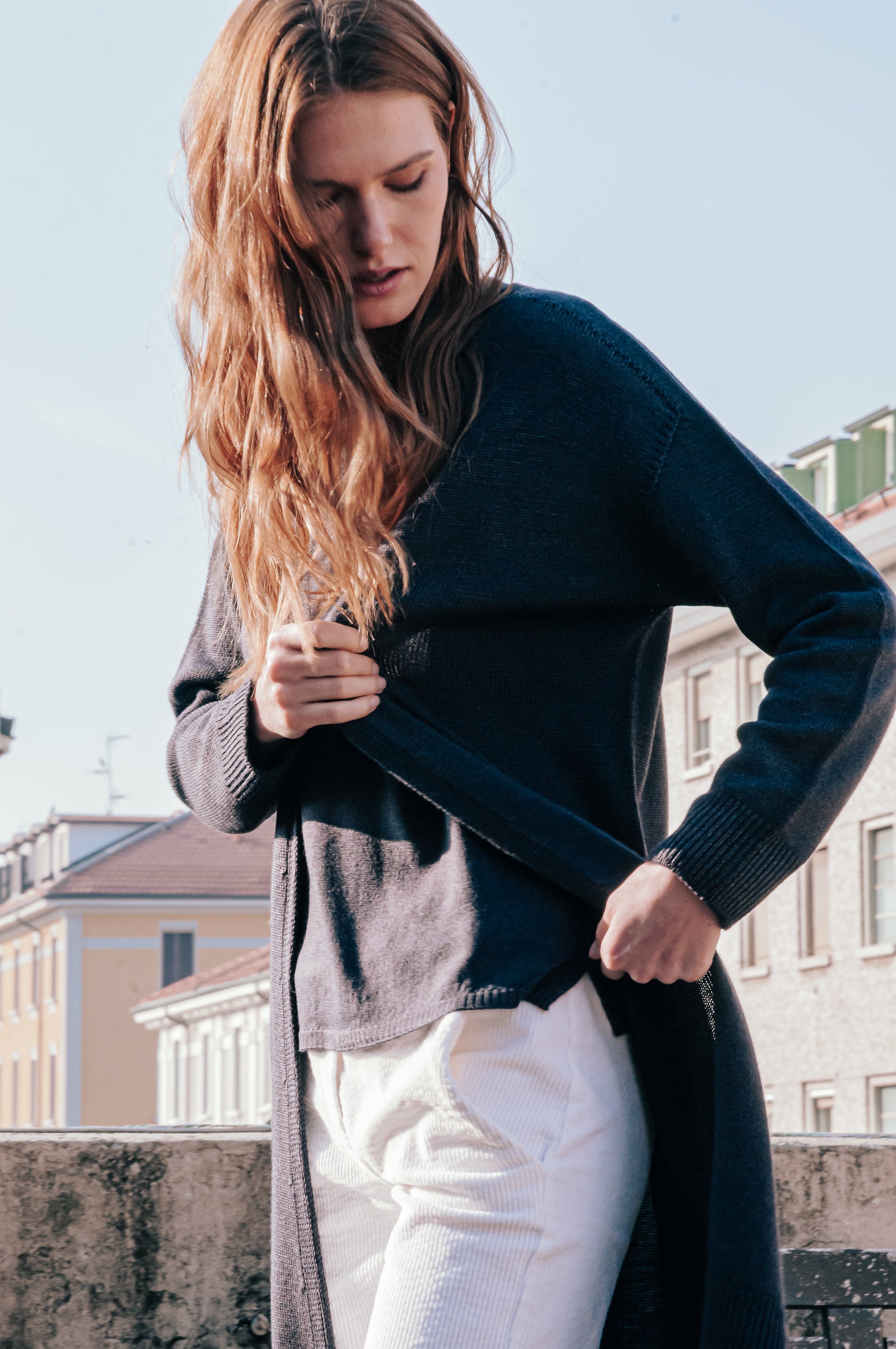Durness Long Cardi - Basalt