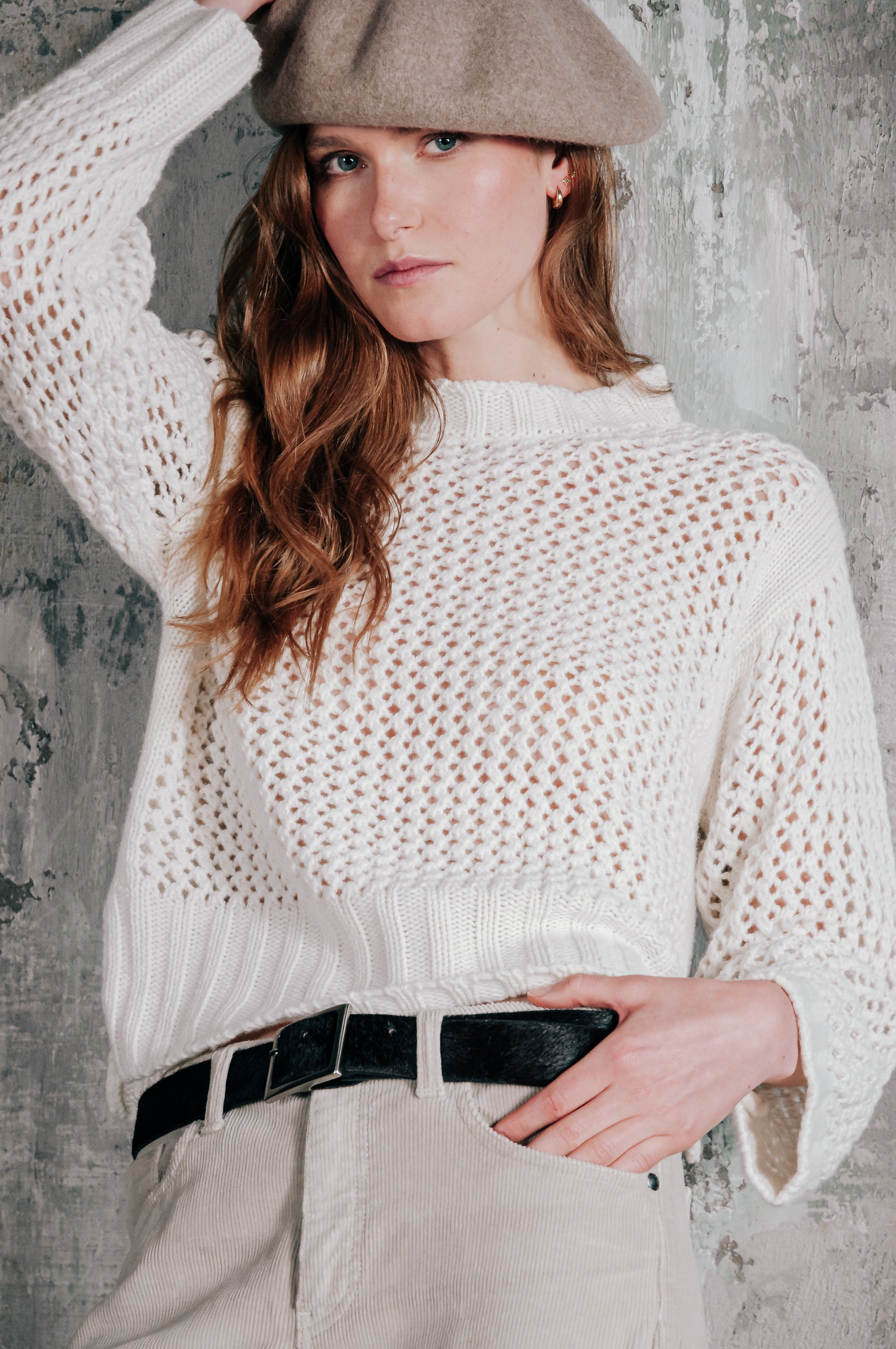 Betta Openwork Crewneck - Foam