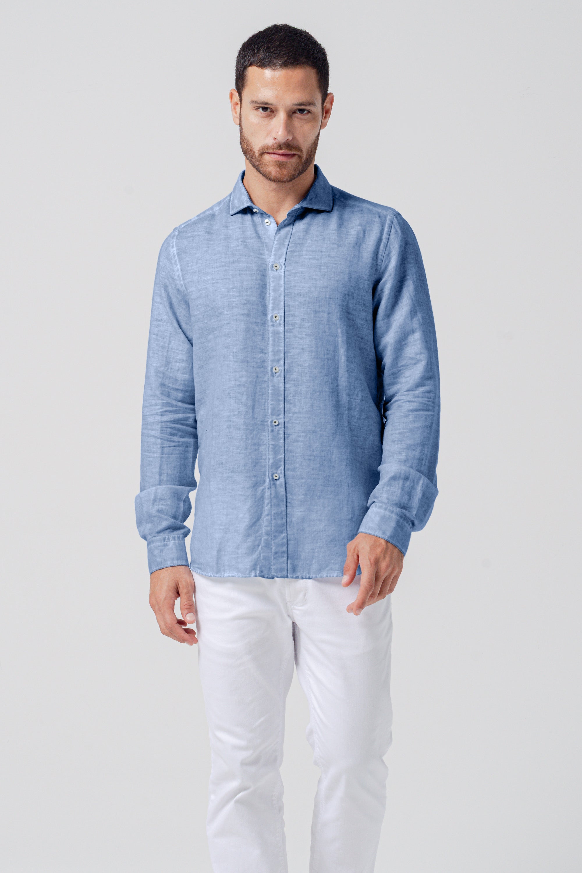 Classic Fit Linen Blend Shirt - Vento