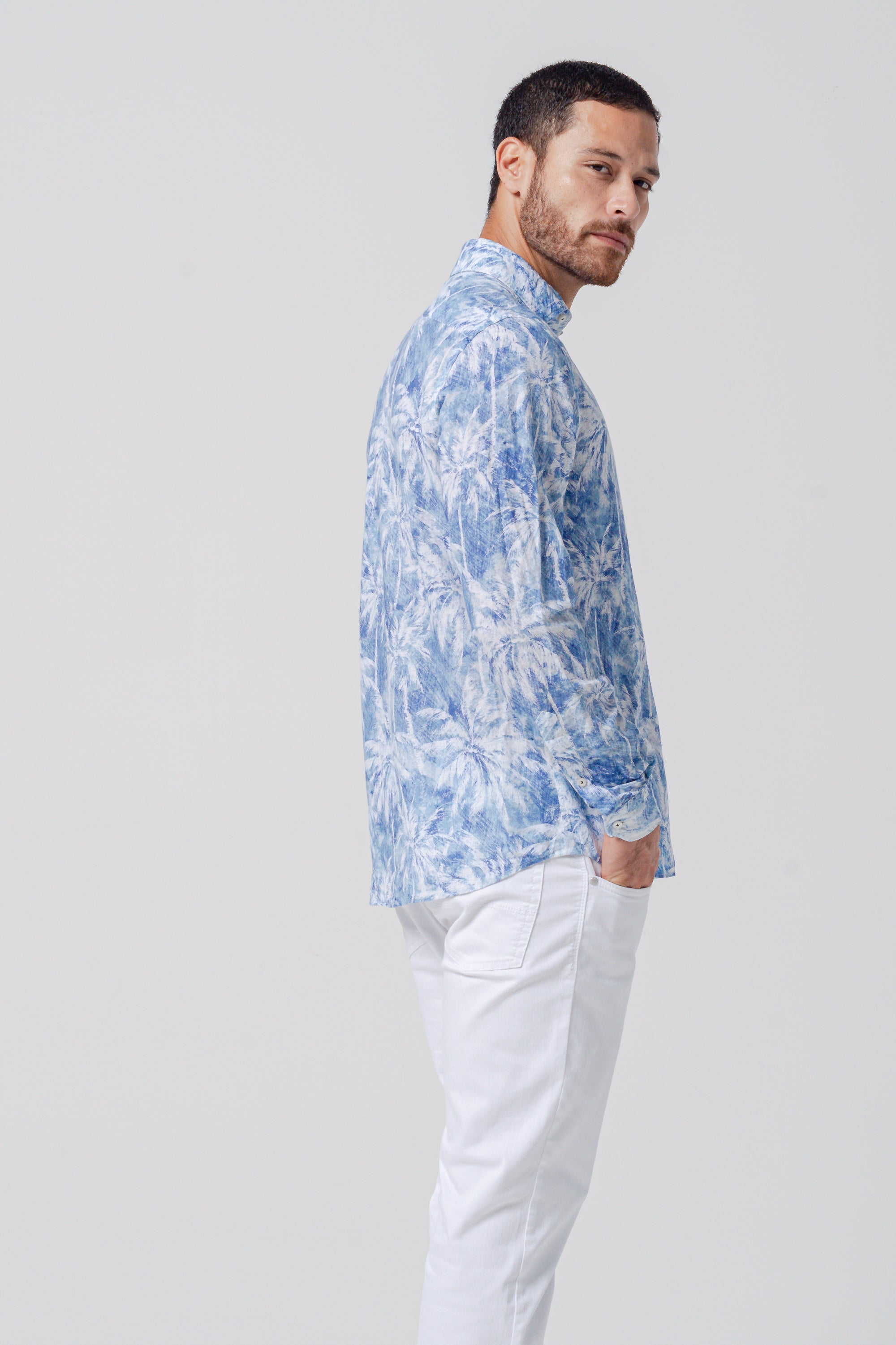 Relax Fit Palm Print Shirt - Night
