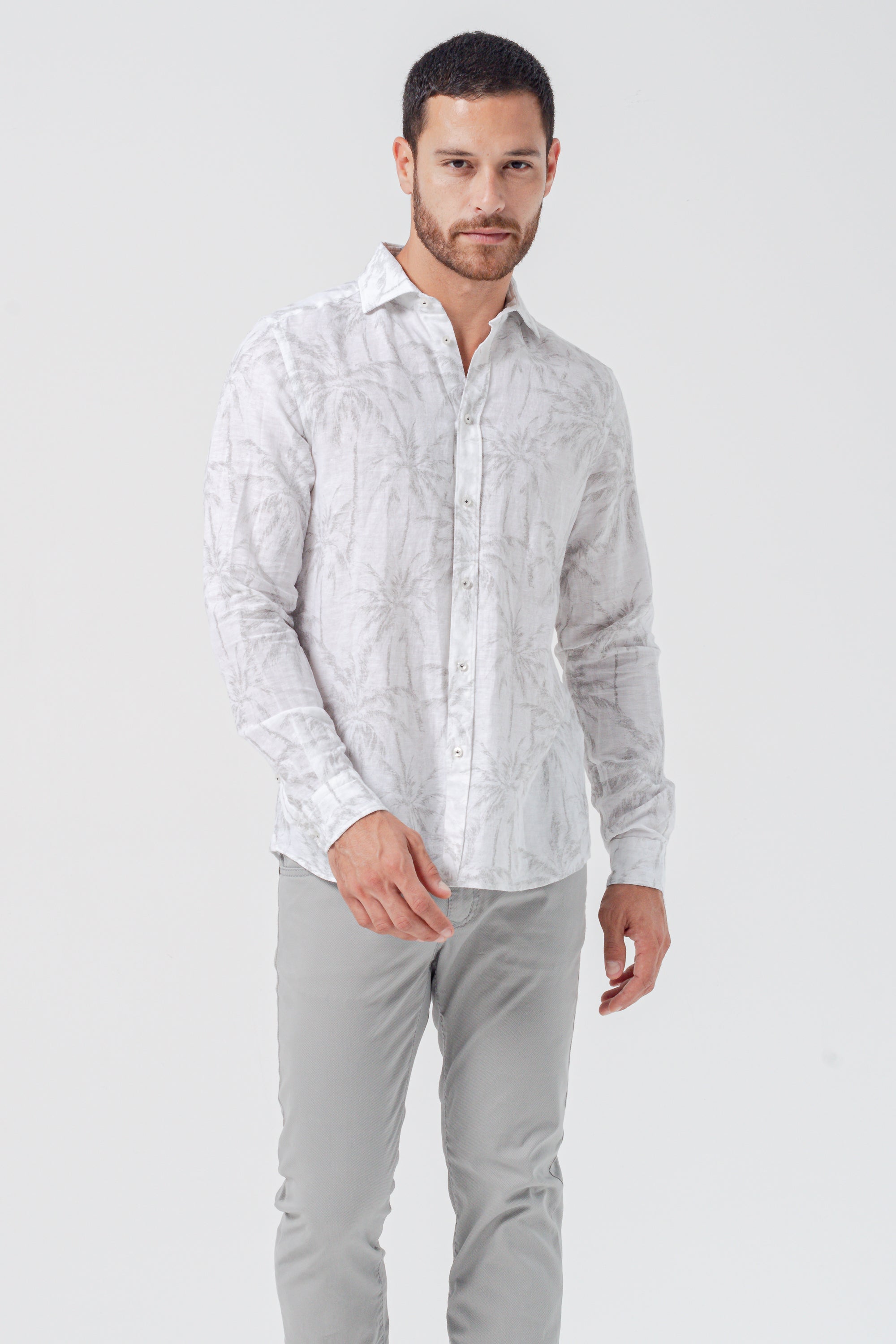 Relax Fit Palm Print Shirt - Noon