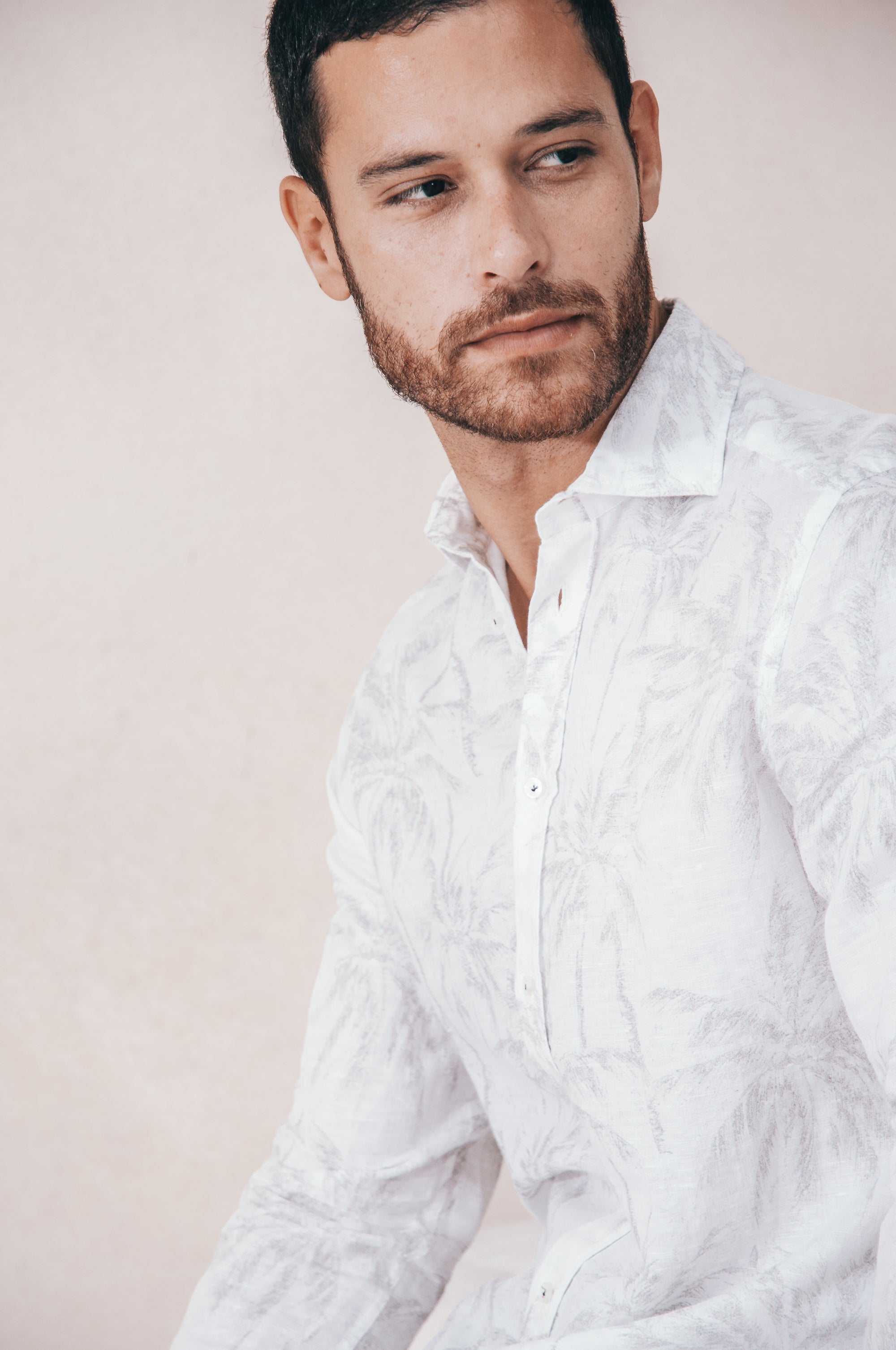 Relax Fit Palm Print Shirt - Noon