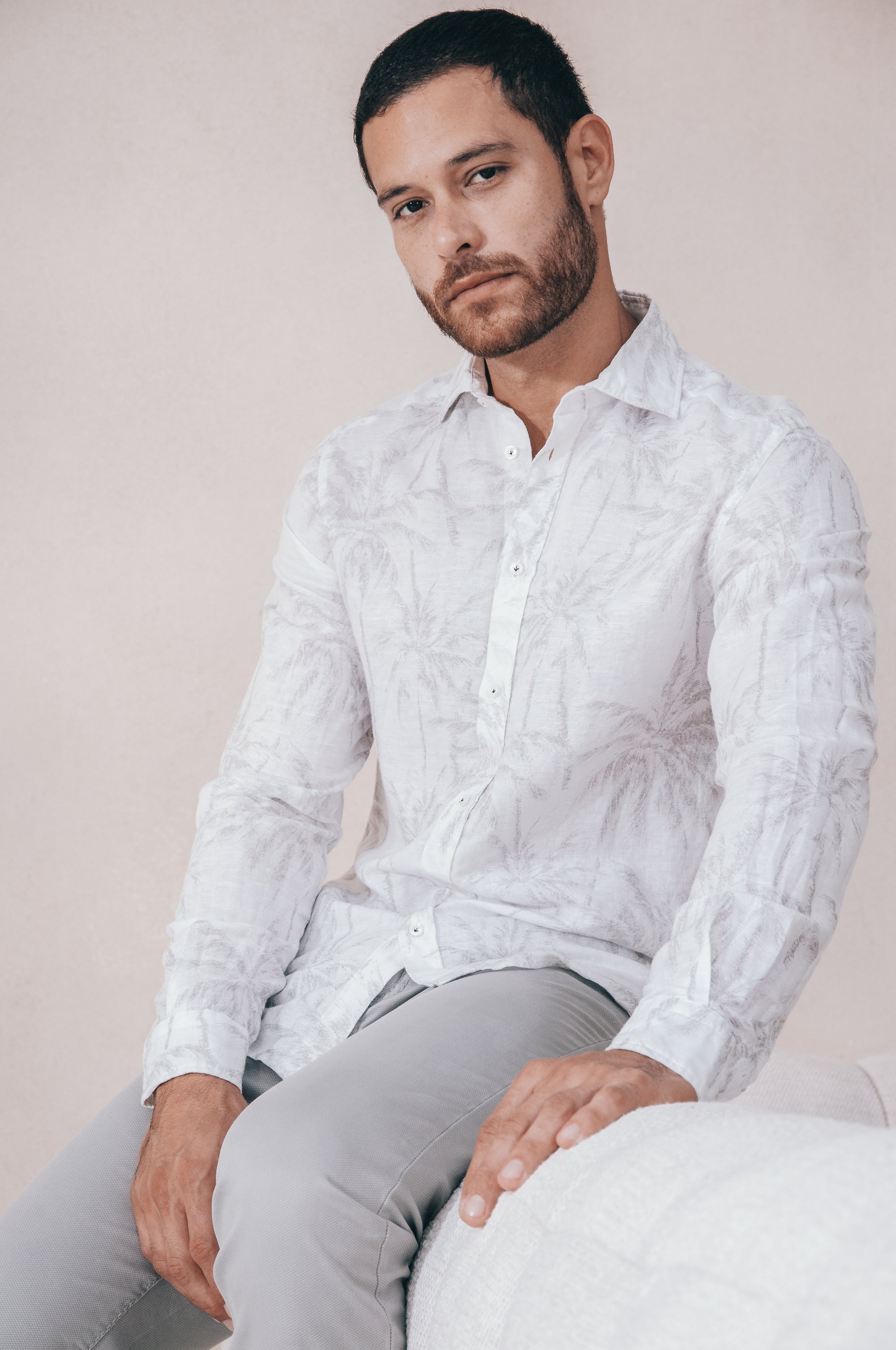 Relax Fit Palm Print Shirt - Noon