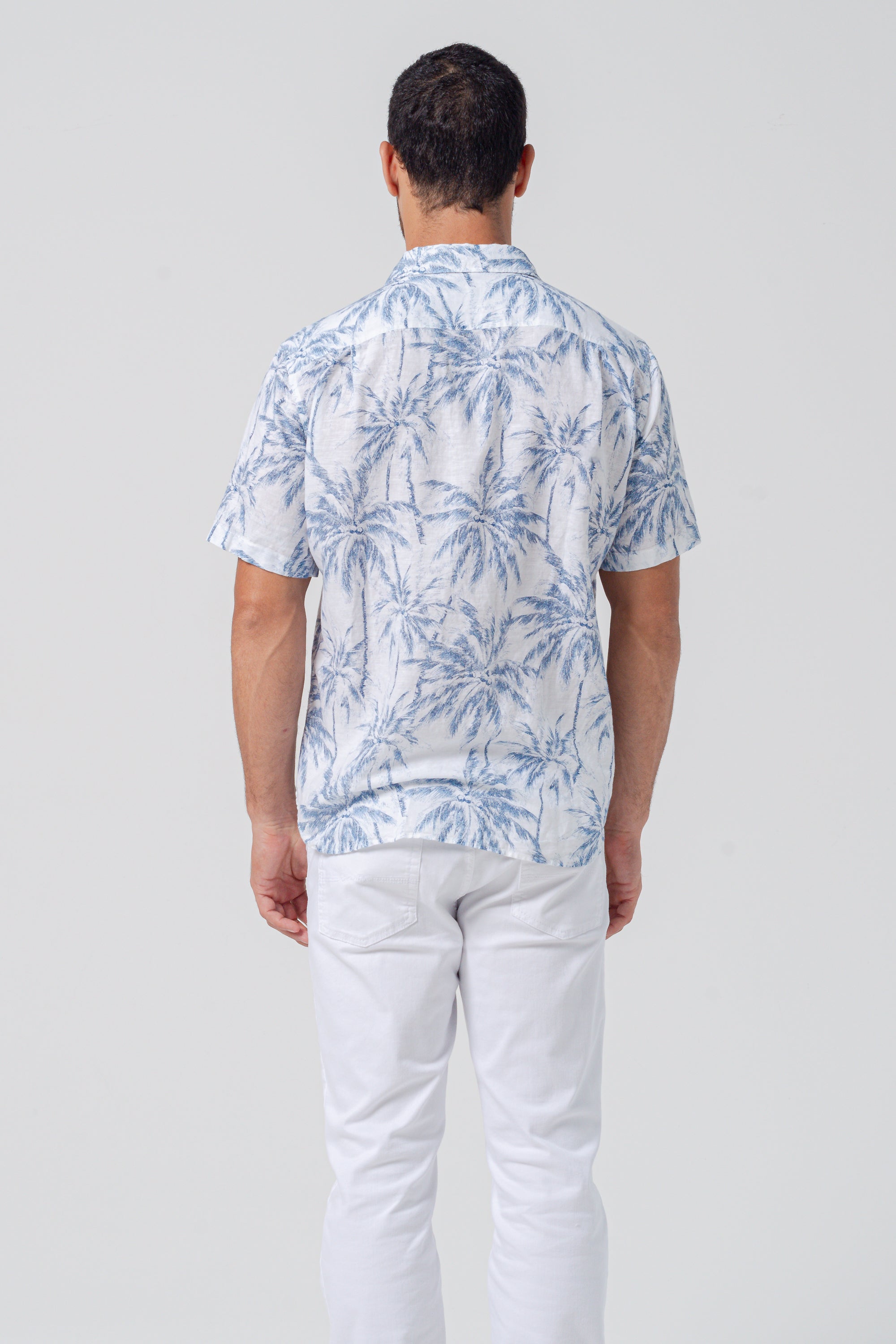 Alex Palm Print Shirt - Morning