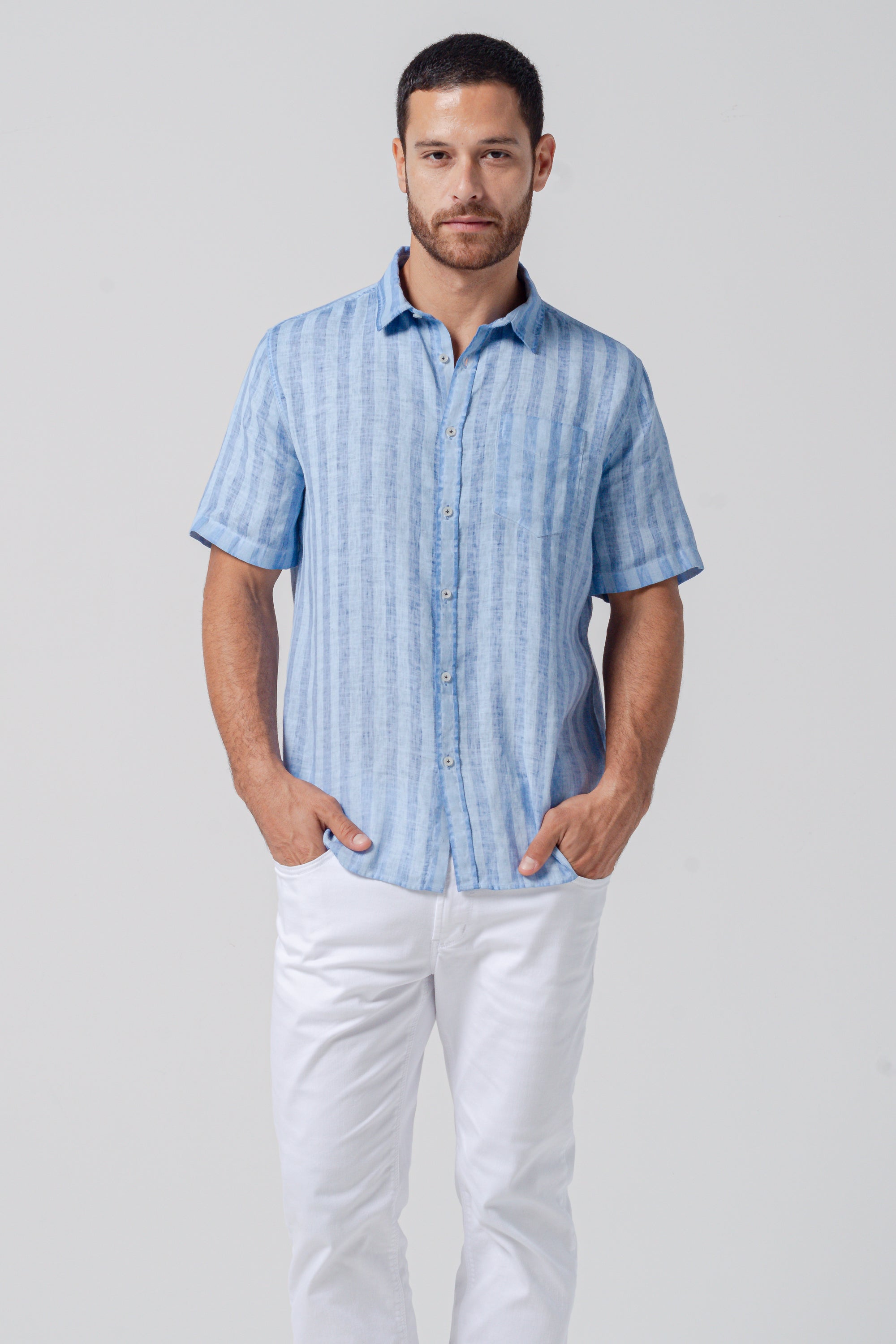 Alex Striped Linen Shirt - Vento