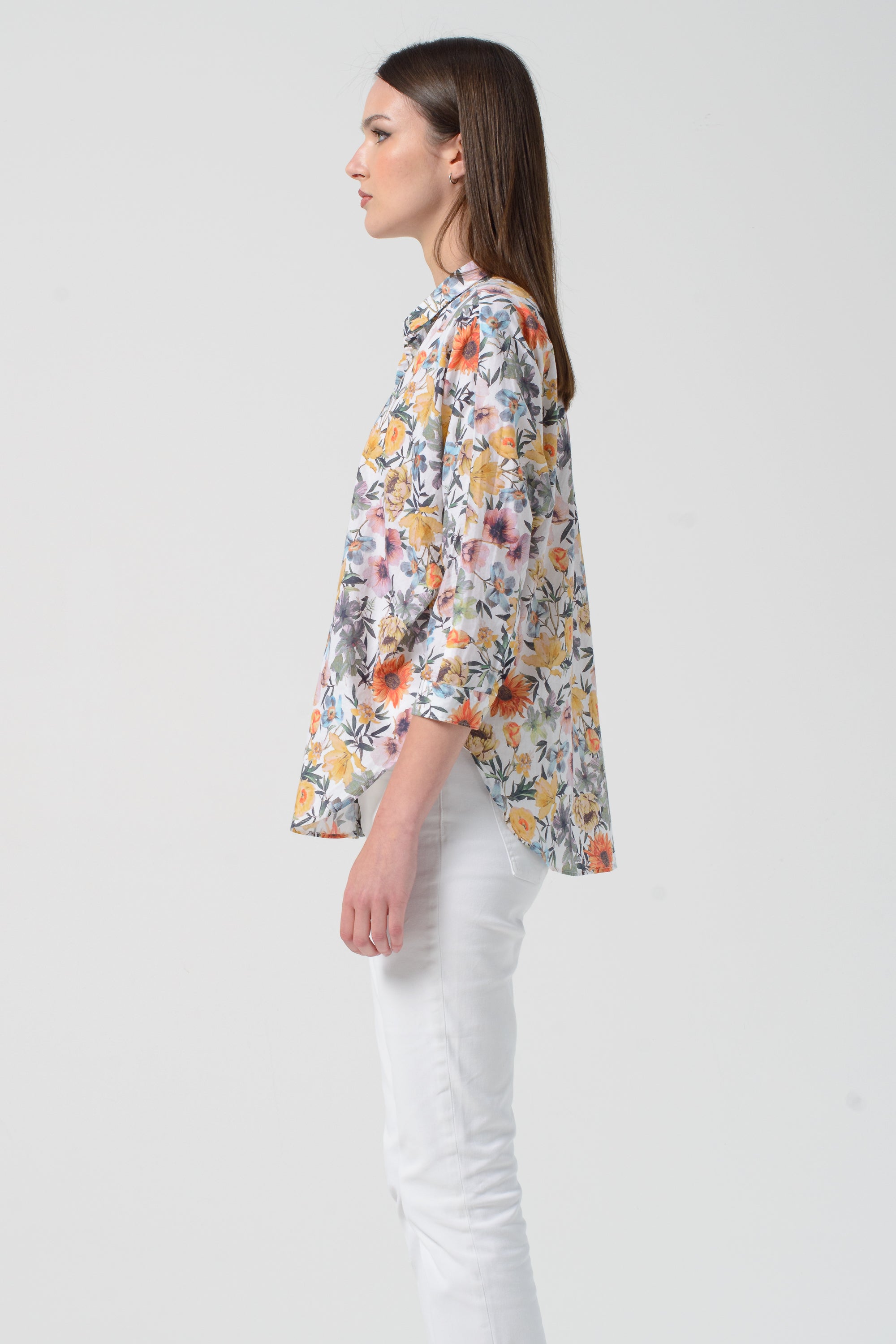 Ollie Patterned Blouse - White