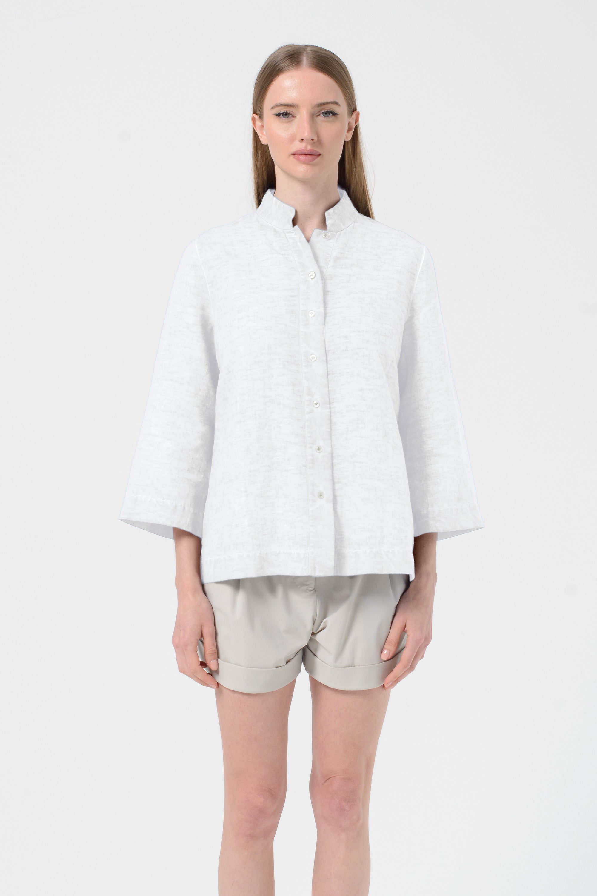 Busan Linen Blend Shirt - White