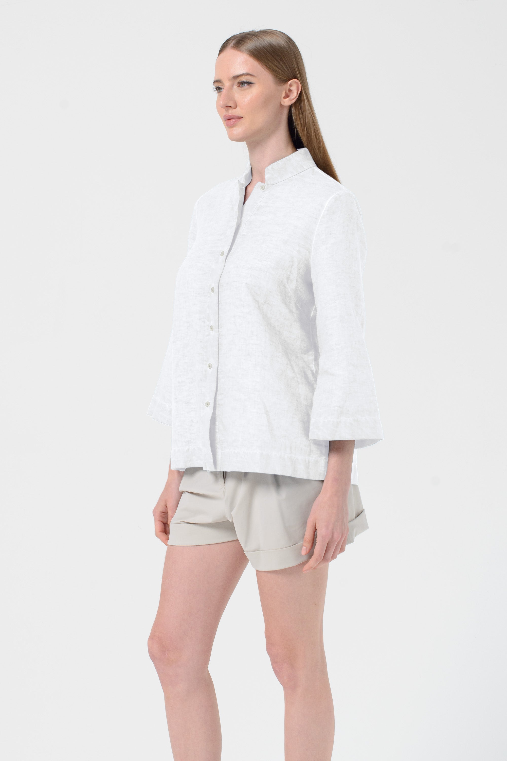 Busan Linen Blend Shirt - White