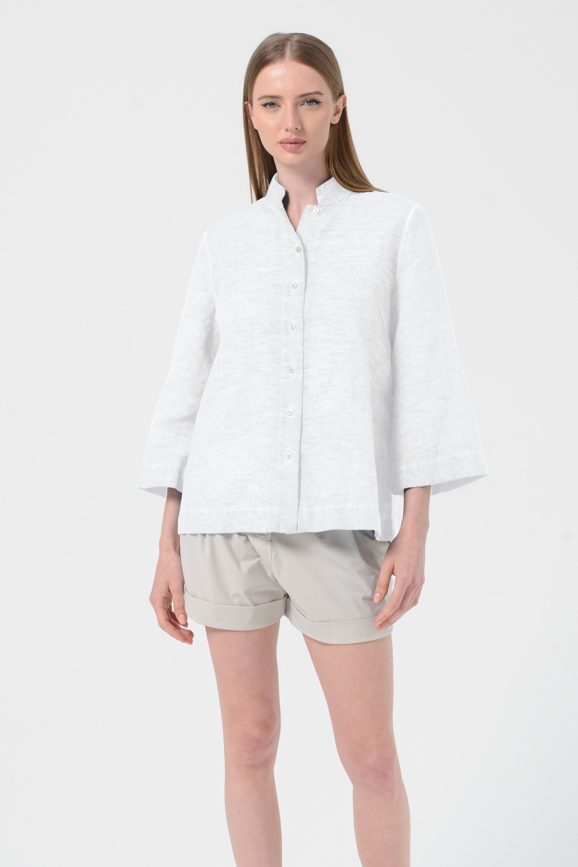 Busan Linen Blend Shirt - White