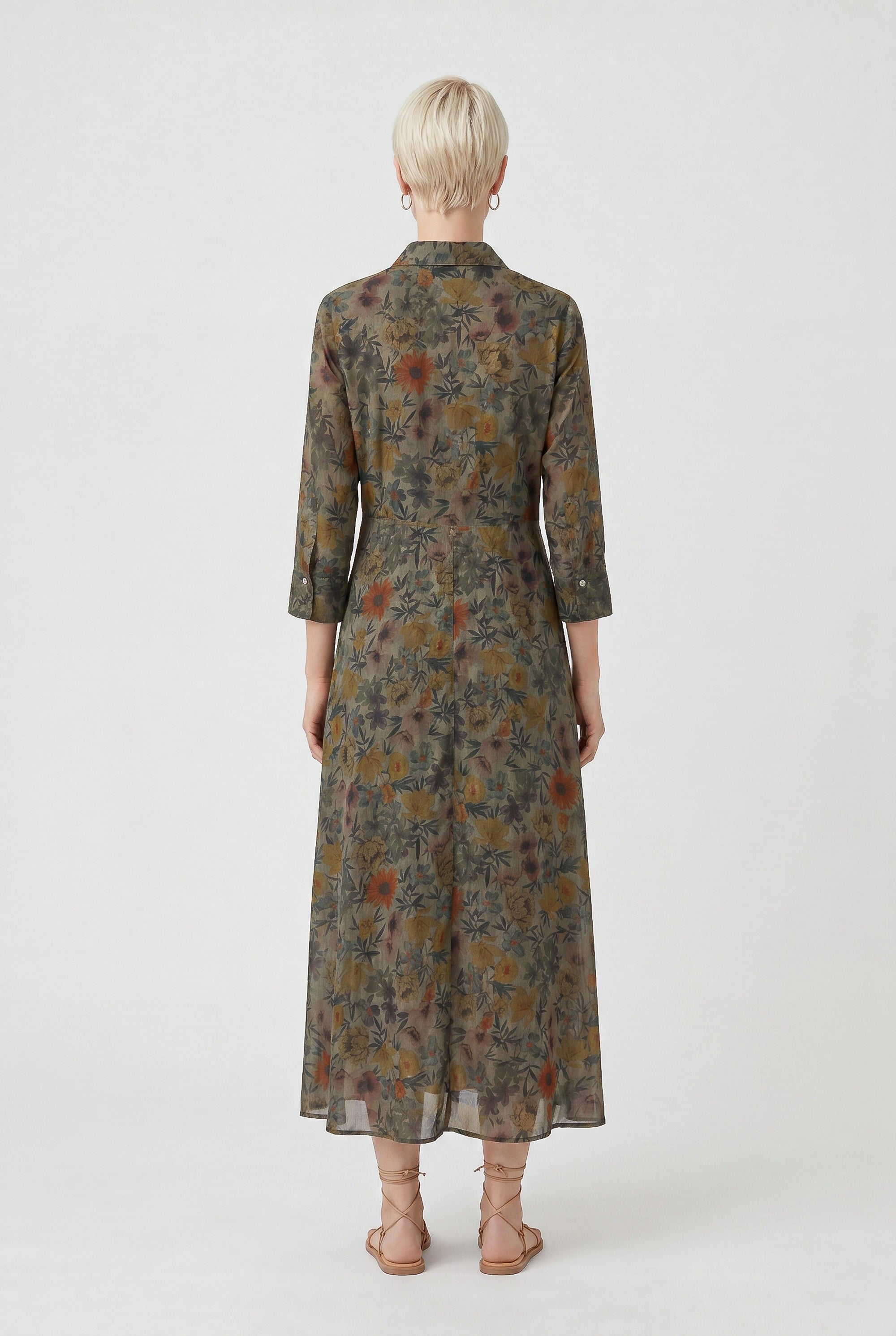 Brooke Patterned Shirtdress - Willow