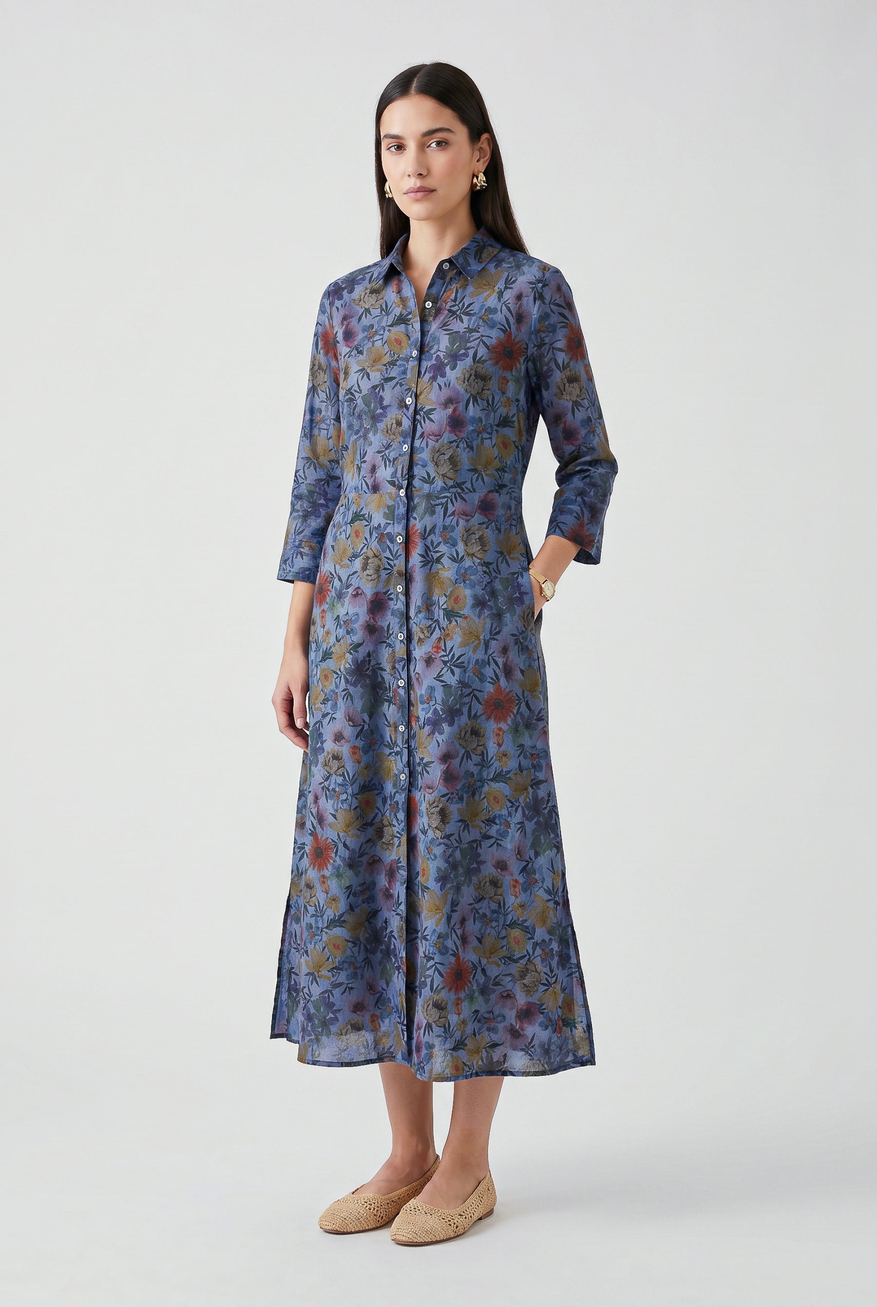 Brooke Patterned Shirtdress - Nautico