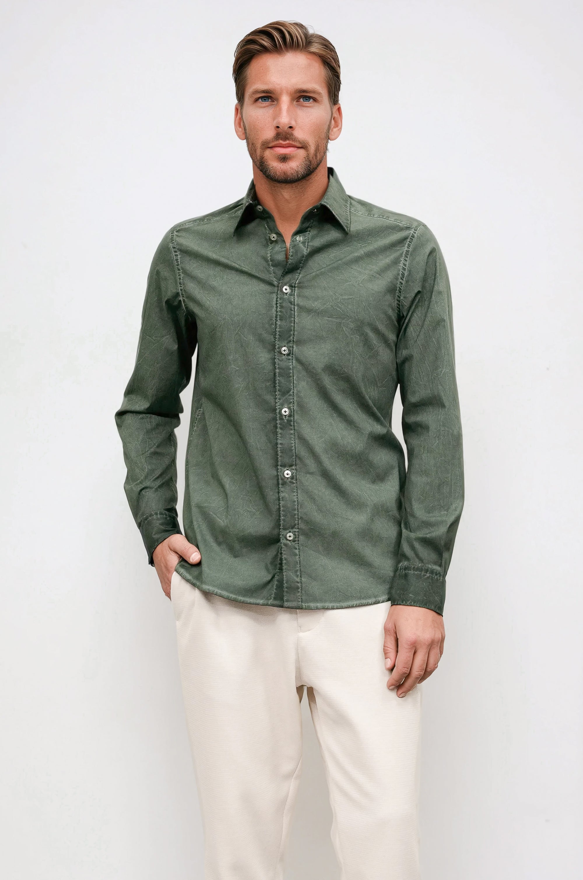Harrison Poplin Shirt - Nori