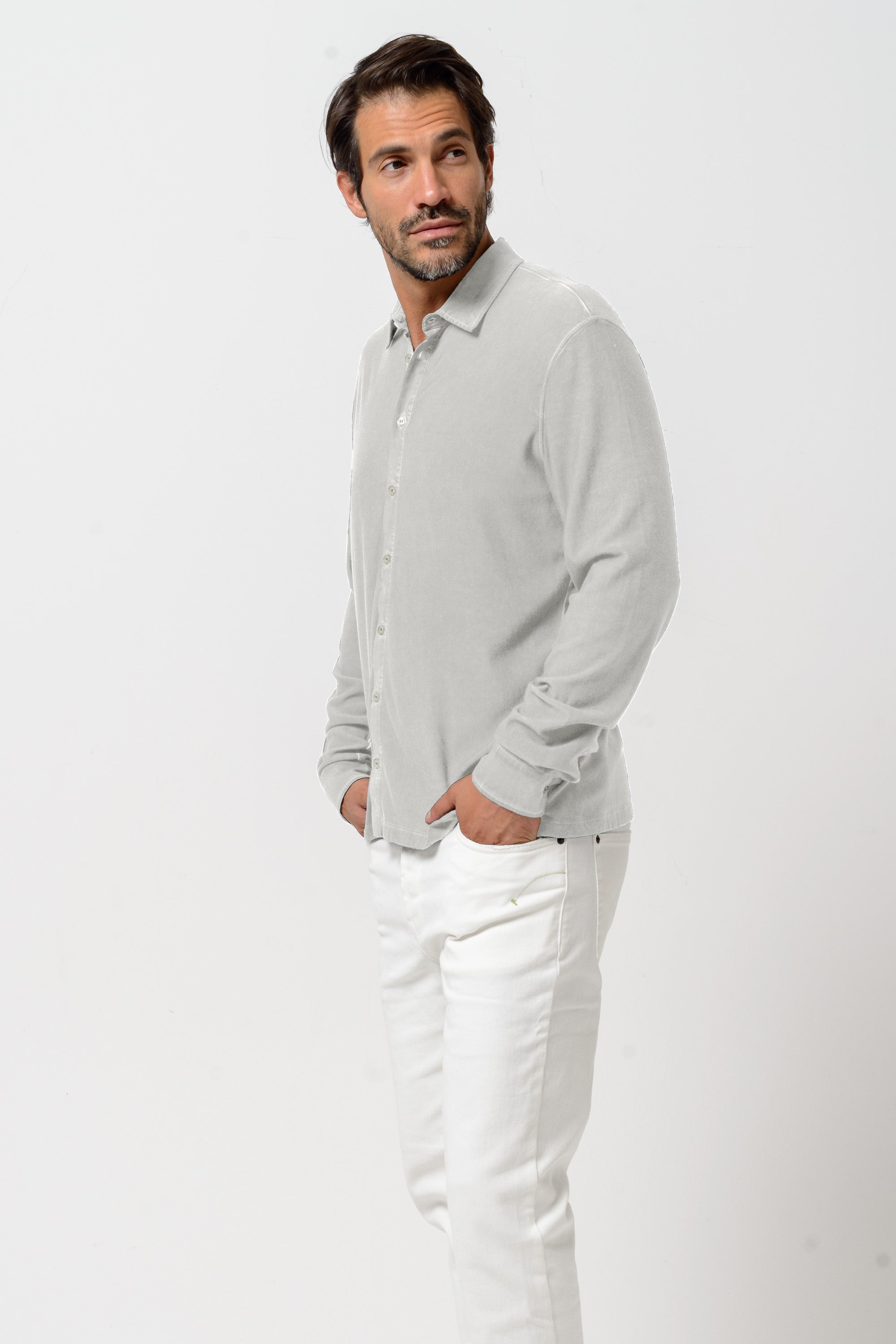 Clint Shirt Relax - Platino
