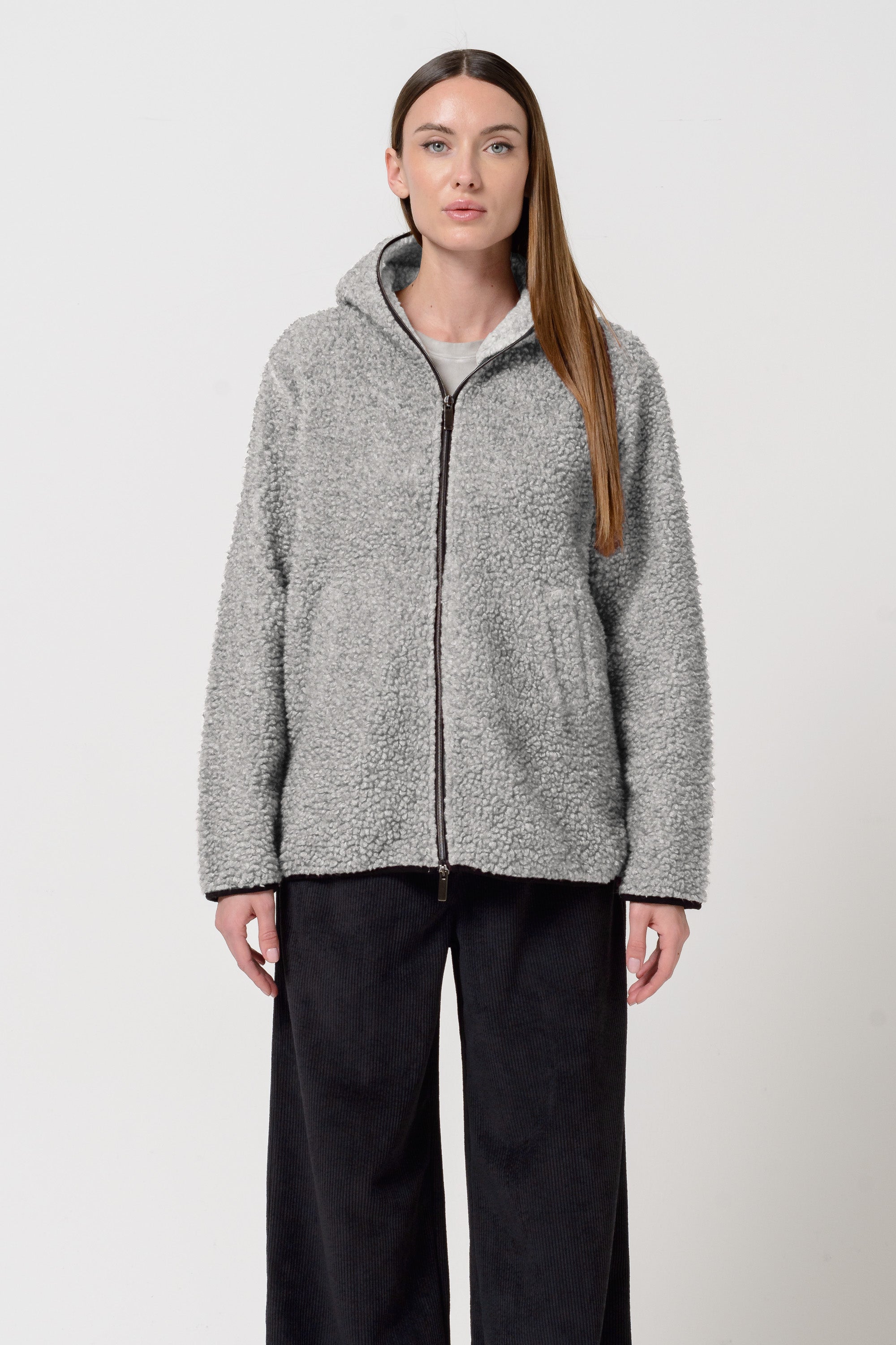 Teddy Jacket - Short Hoodie in Pearl | Ploumanac'h