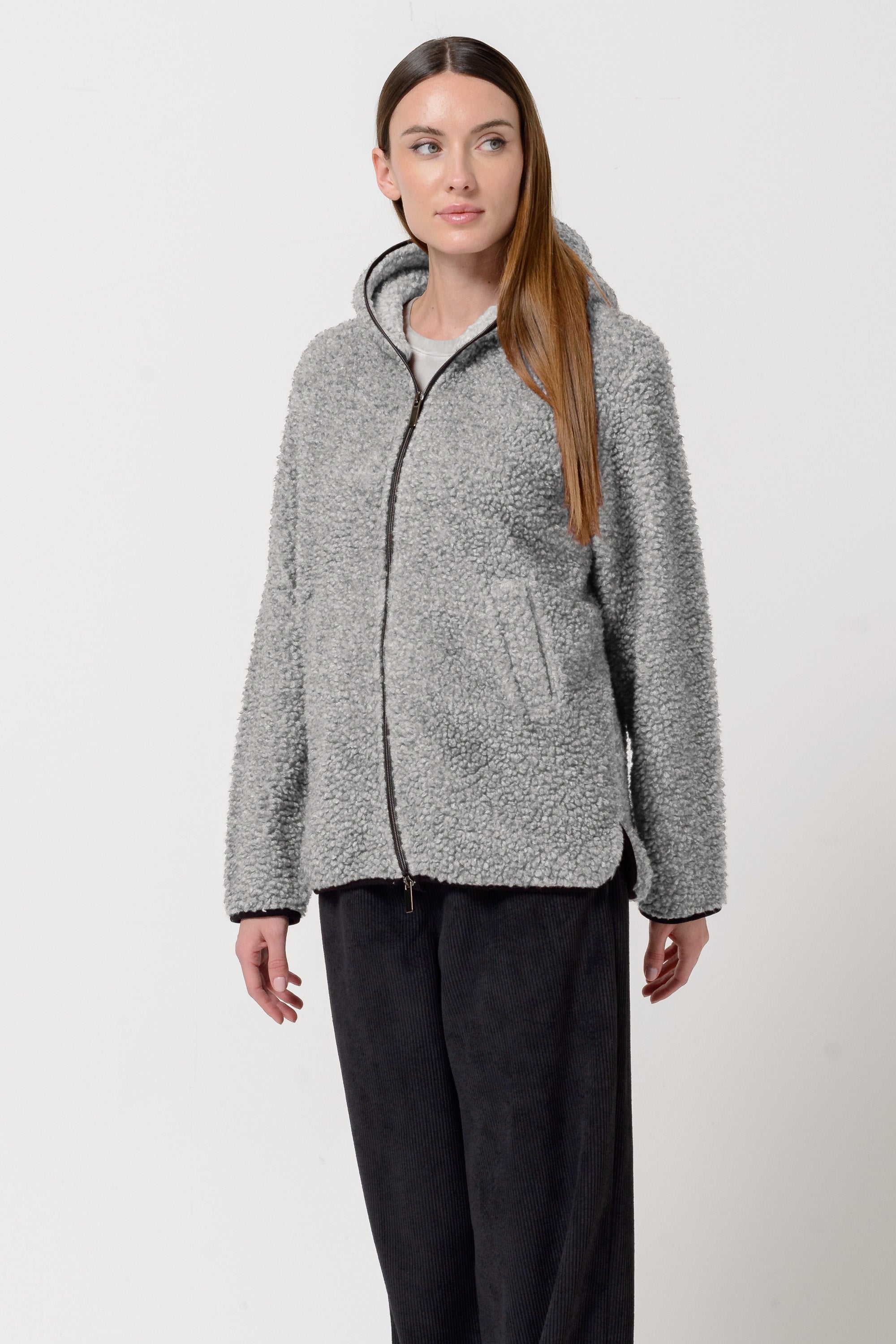 Teddy Jacket - Short Hoodie in Pearl | Ploumanac'h