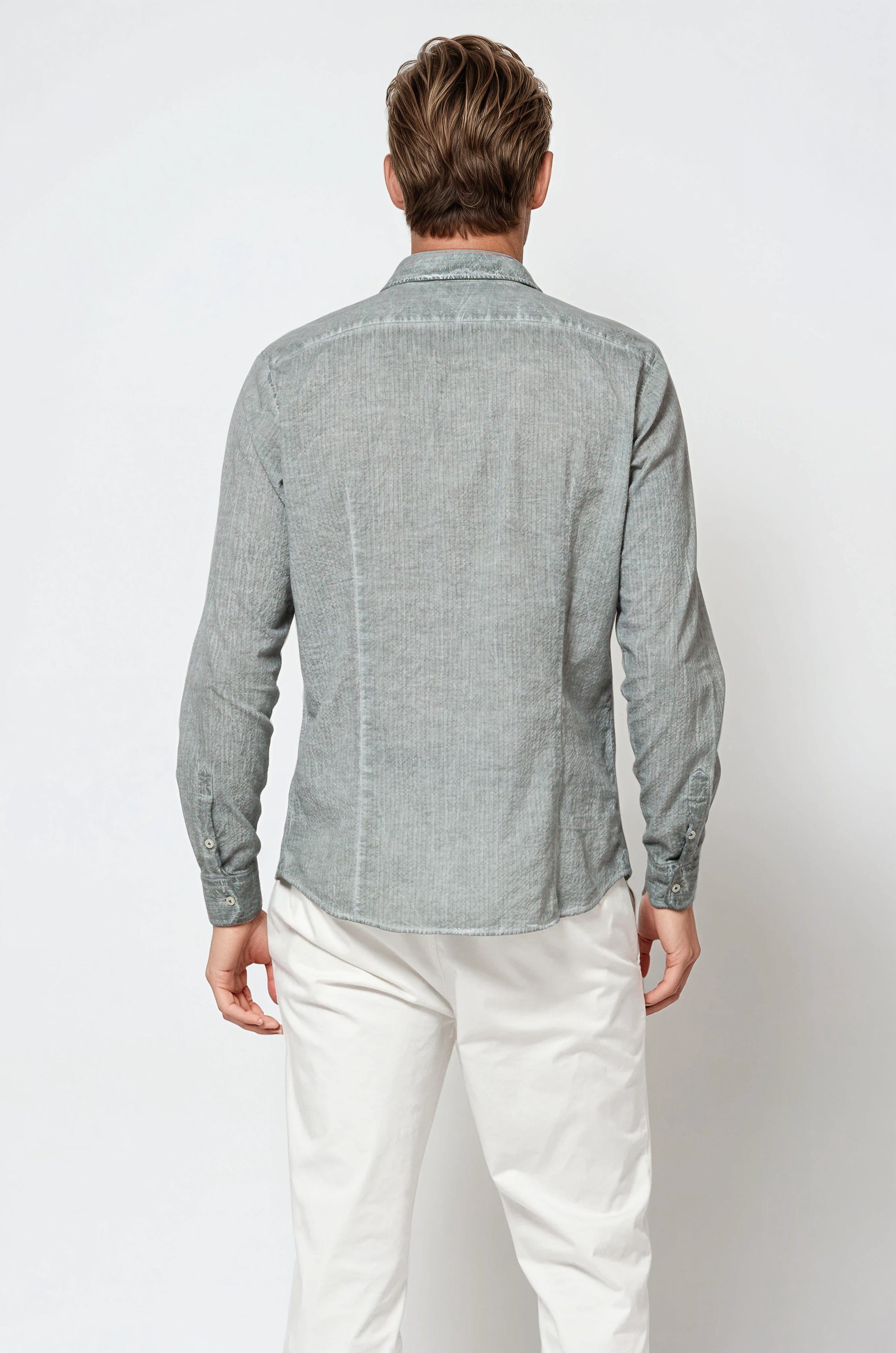 Harrison Cloque Shirt - Salvia