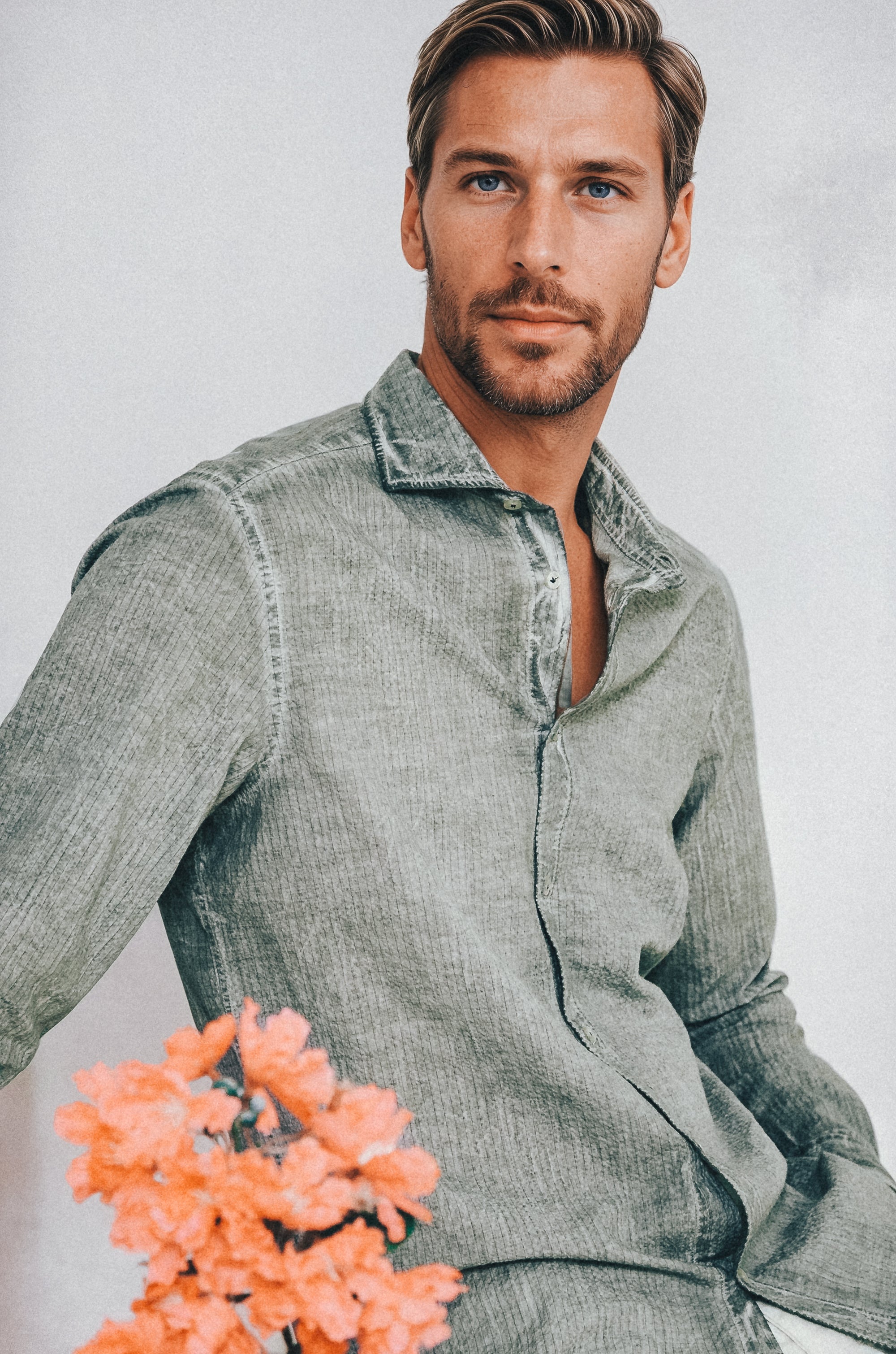 Harrison Cloque Shirt - Salvia