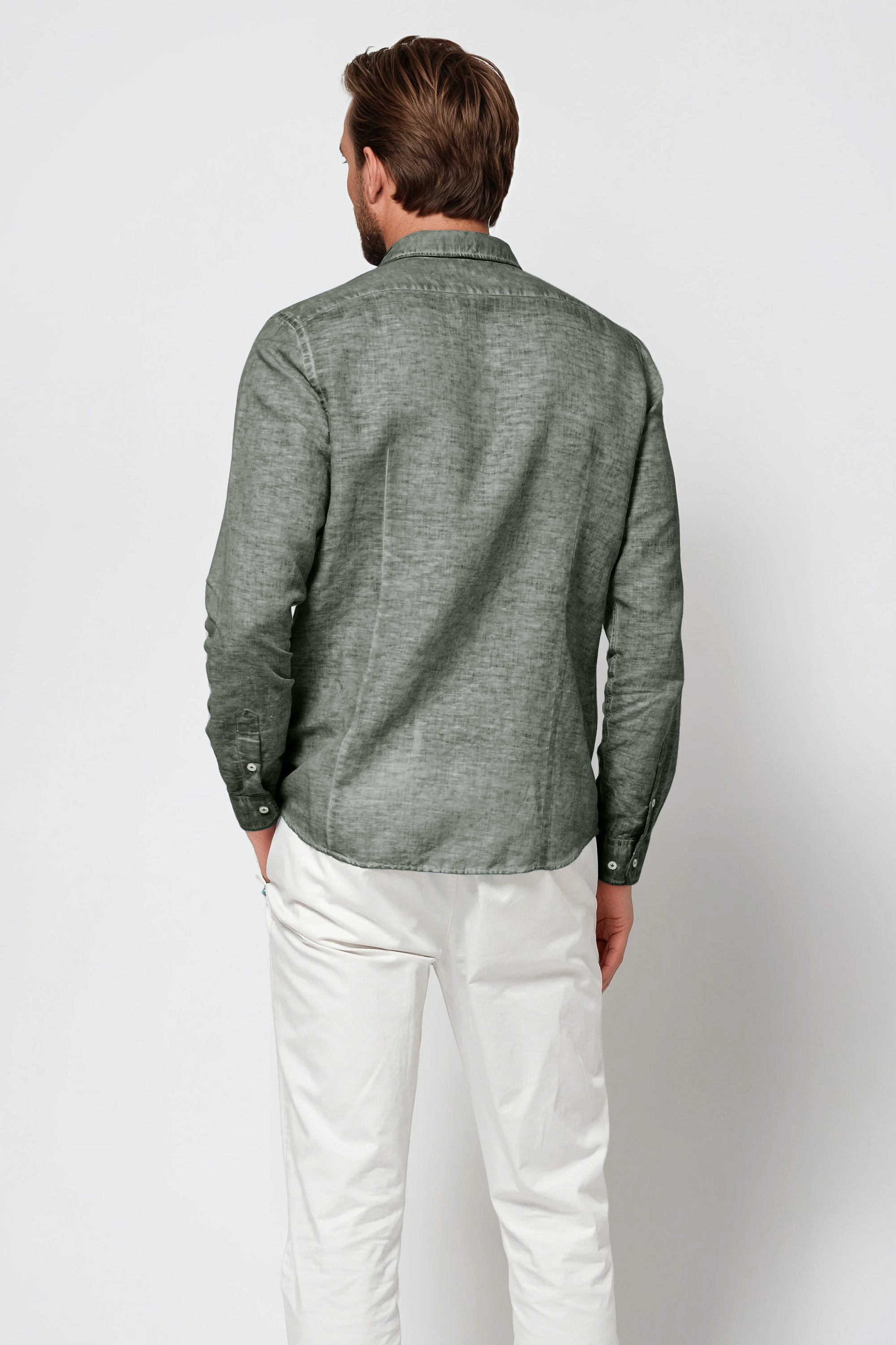 Harrison Linen Blend Shirt - Salvia