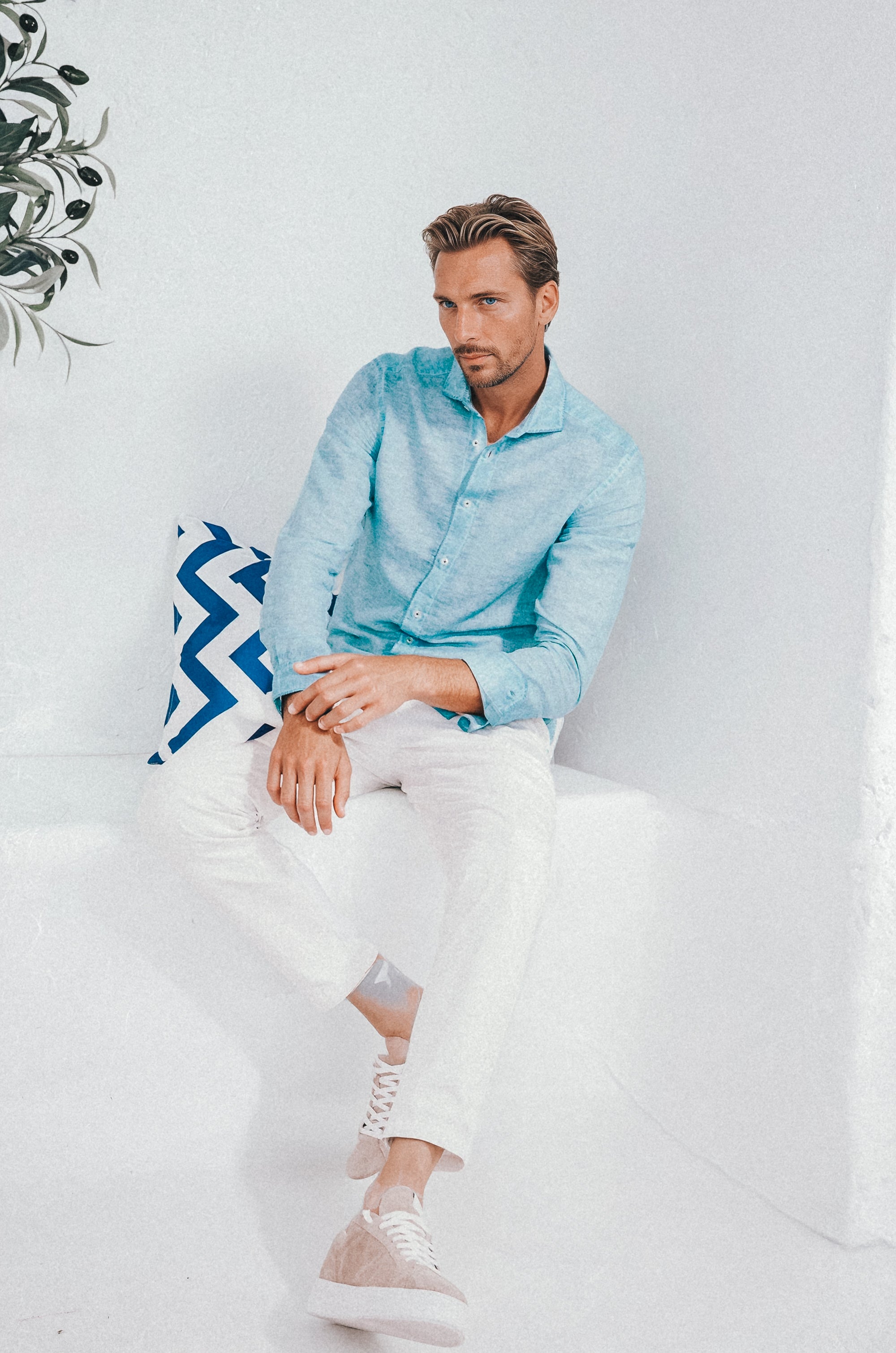 Harrison Linen Blend Shirt - Egeo
