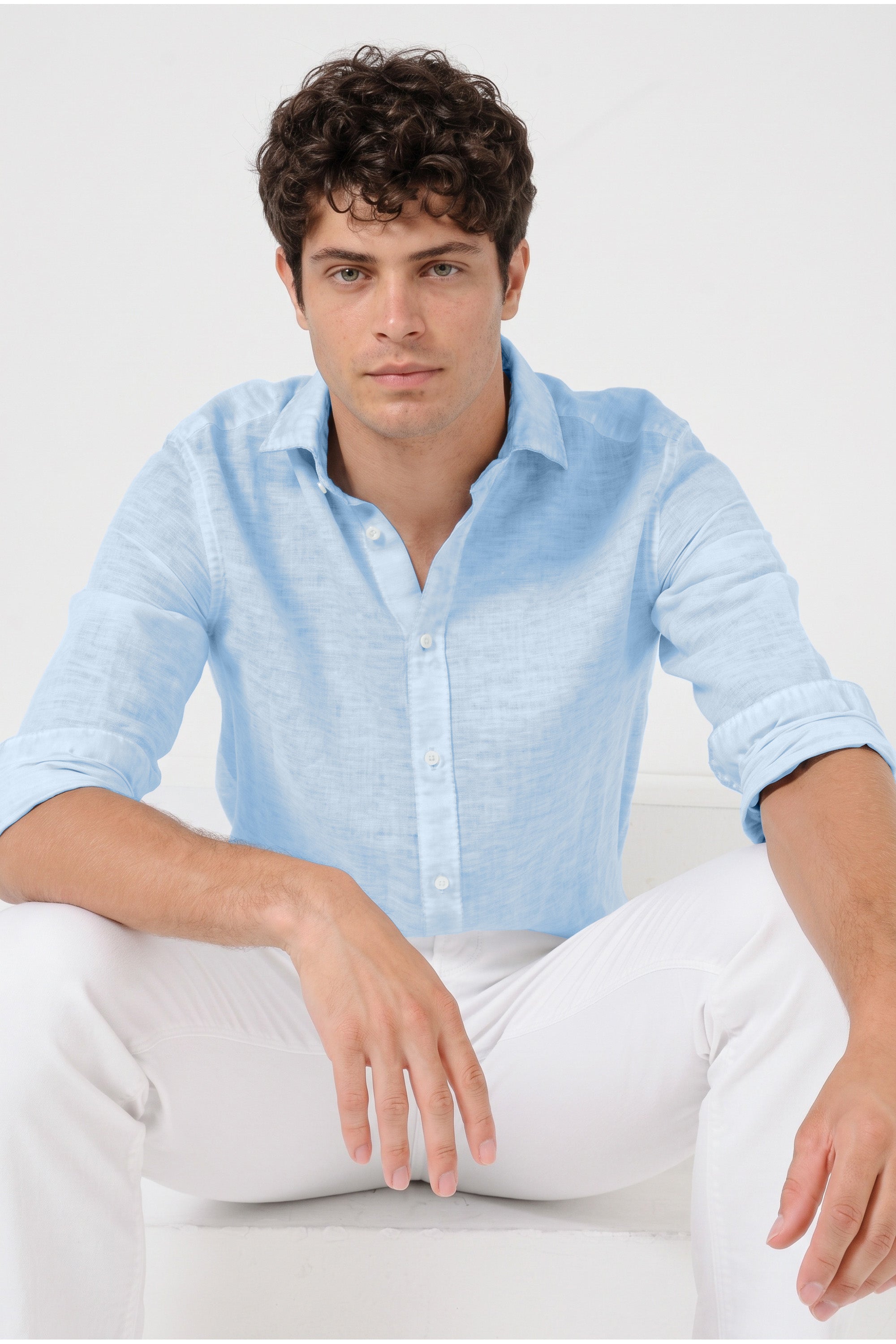 Robert Linen Blend Shirt - Santorini