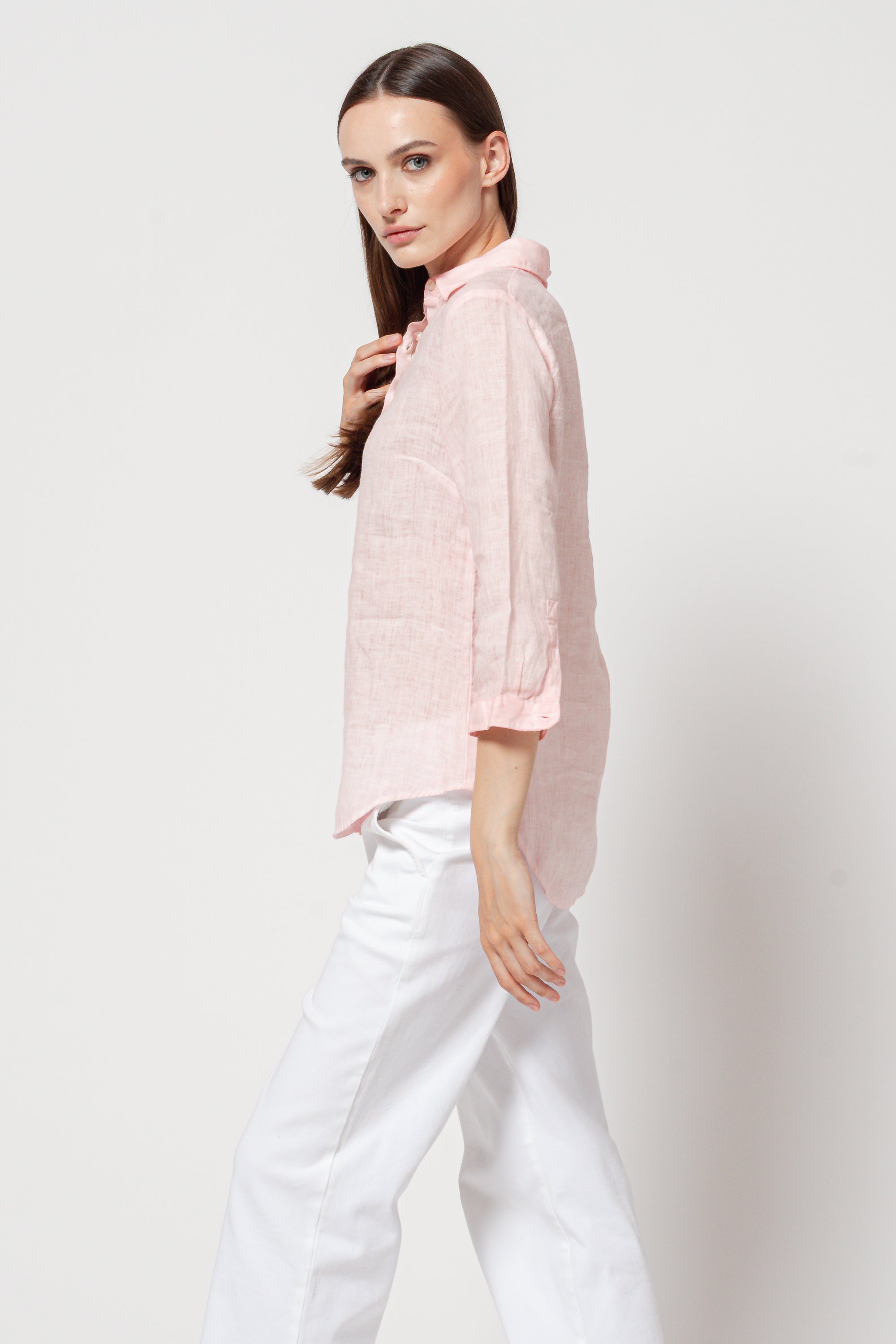Valeria Linen Shirt - Flamingo