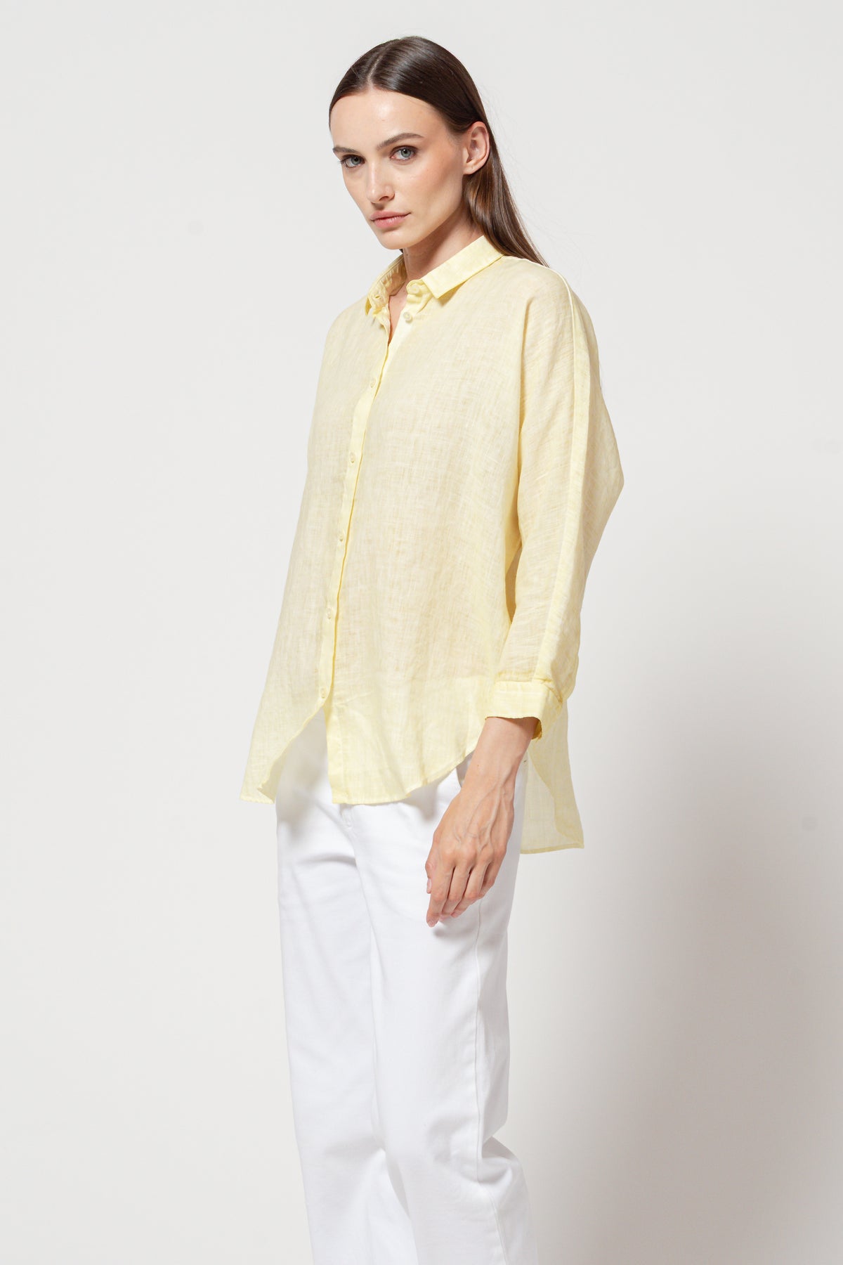 Allie Linen Blouse - Canary