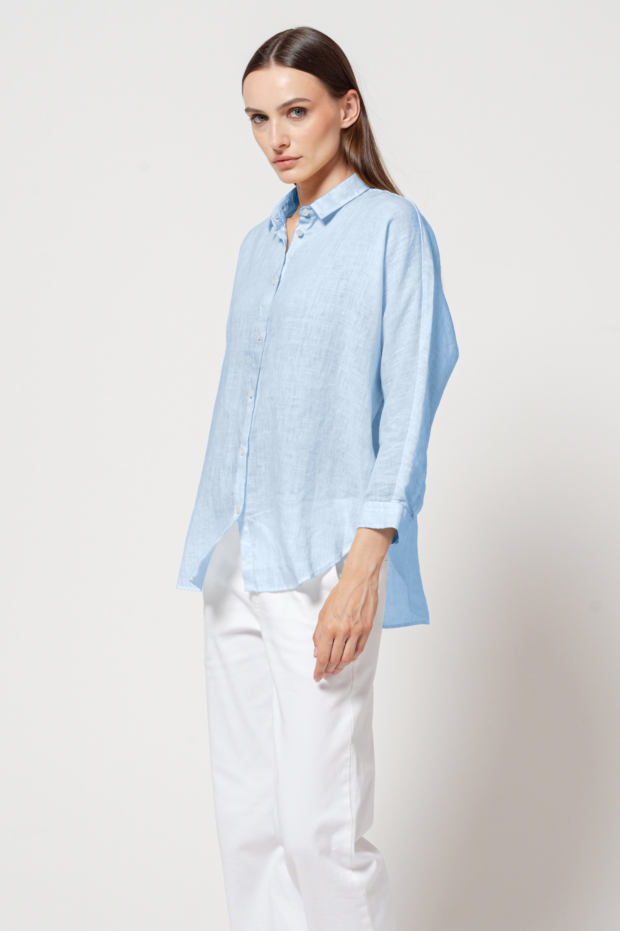 Allie Linen Blouse - Santorini