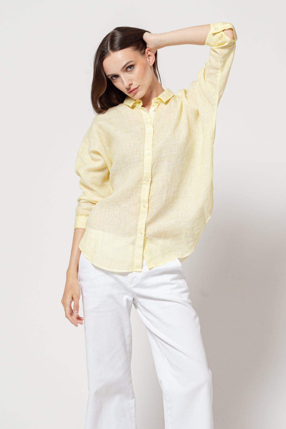 Allie Linen Blouse - Canary