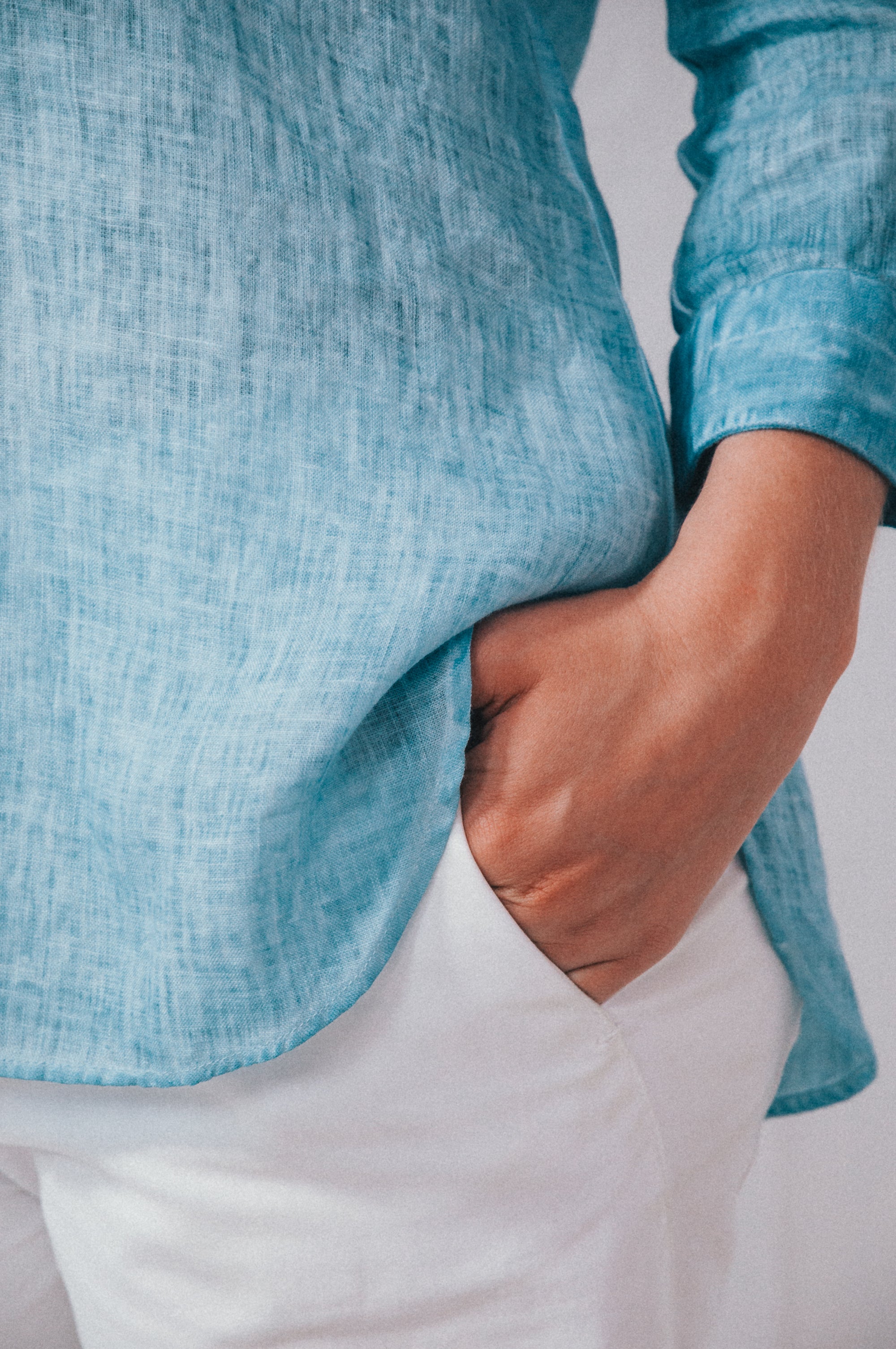 Augustina Linen Shirt - Egeo