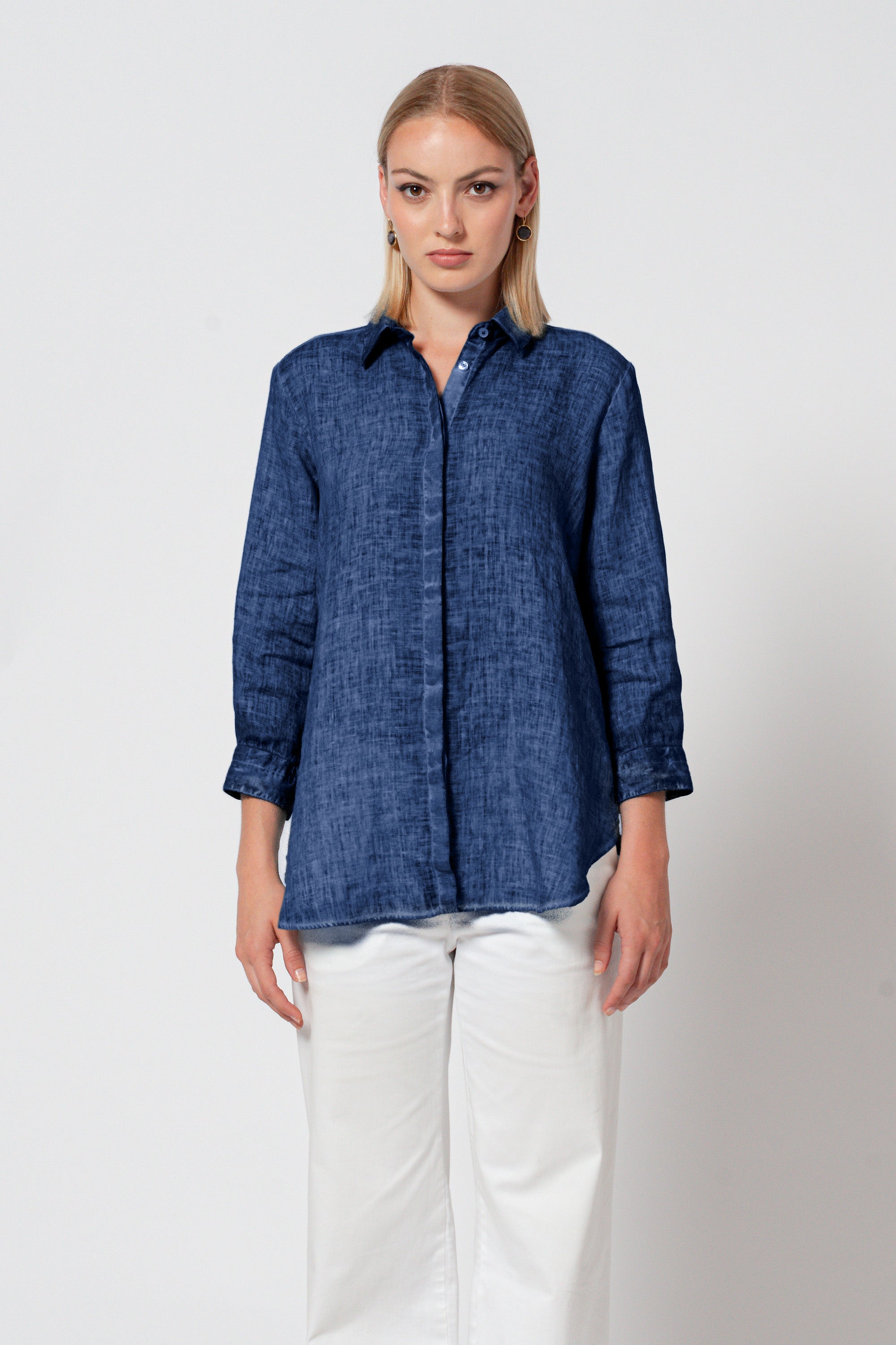 Augustina Linen Shirt - Nautico