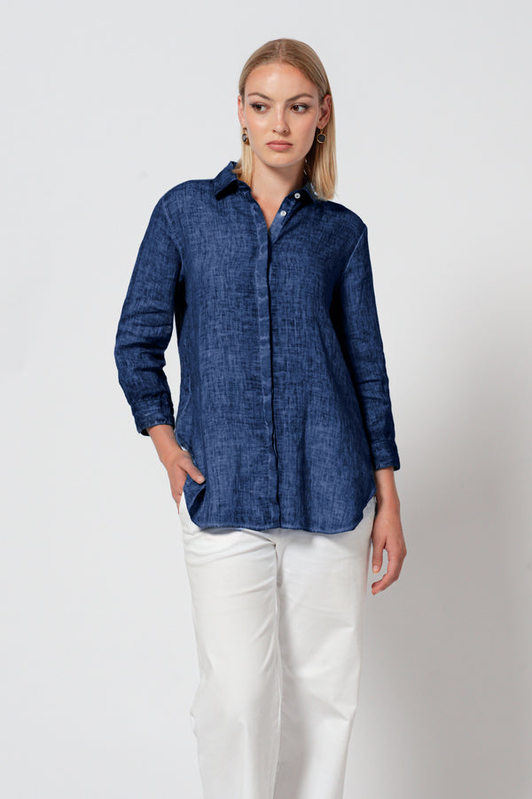 Augustina Linen Shirt - Nautico