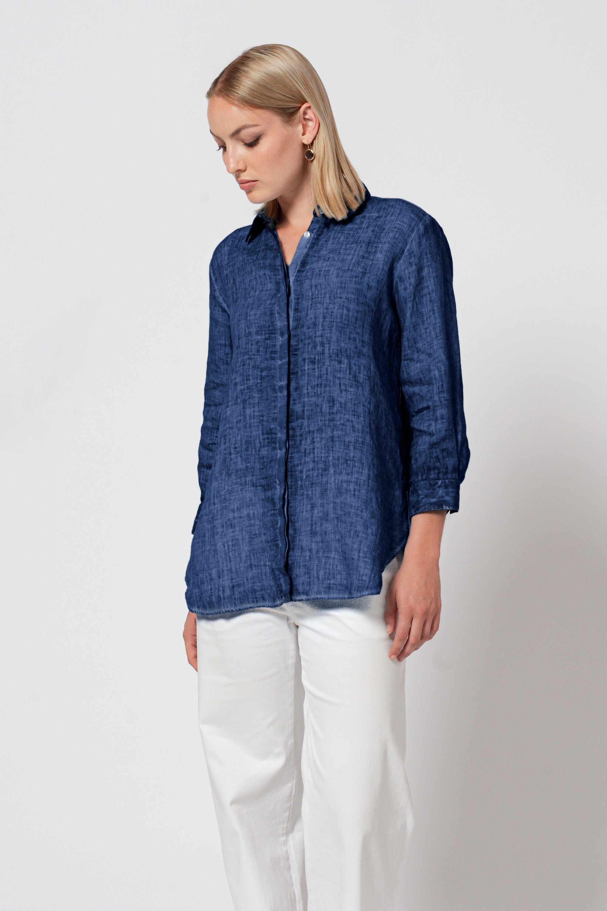 Augustina Linen Shirt - Nautico