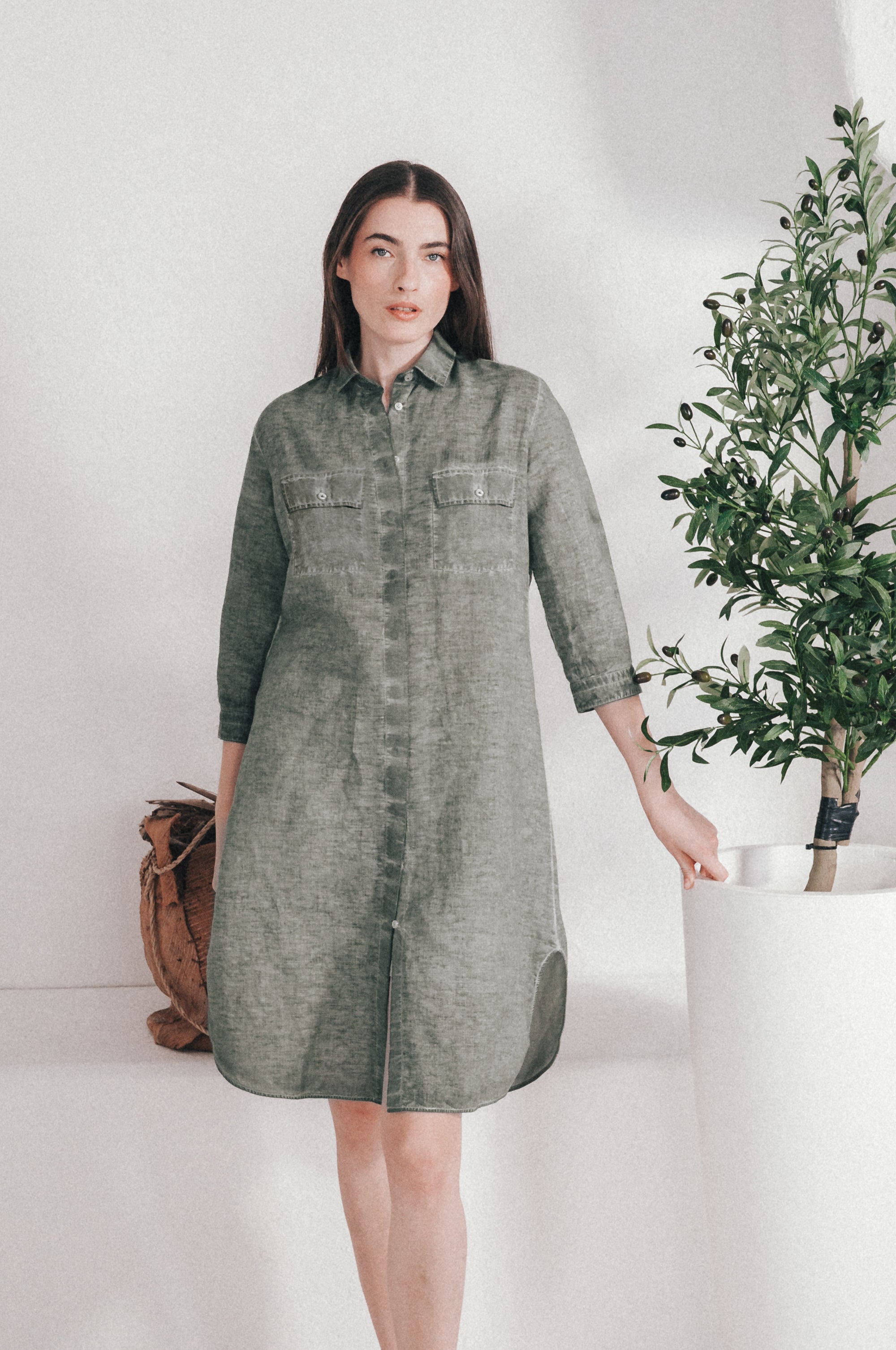Maxi Shirtdress - Salvia