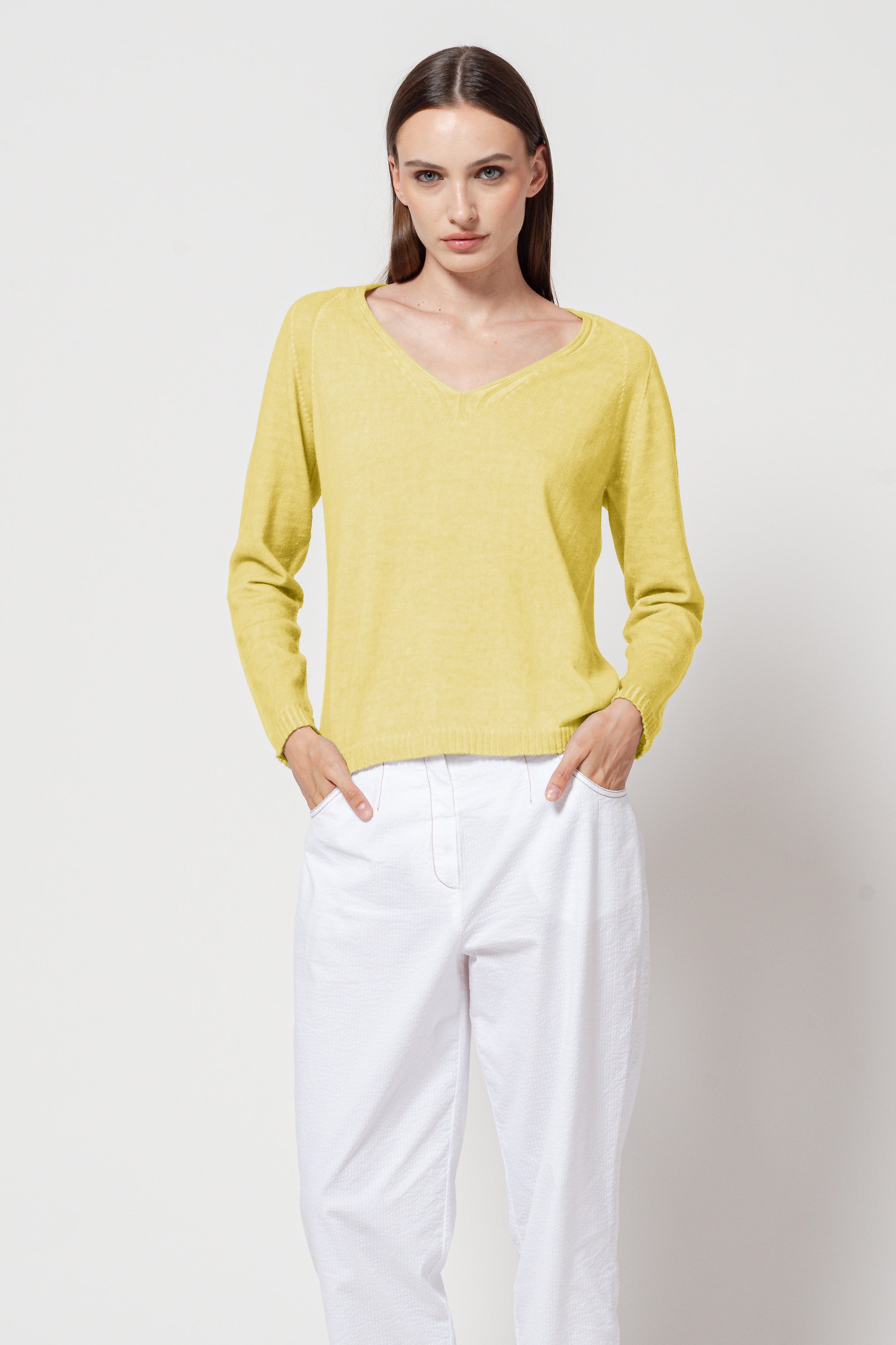 Veronica V Knit - Canary