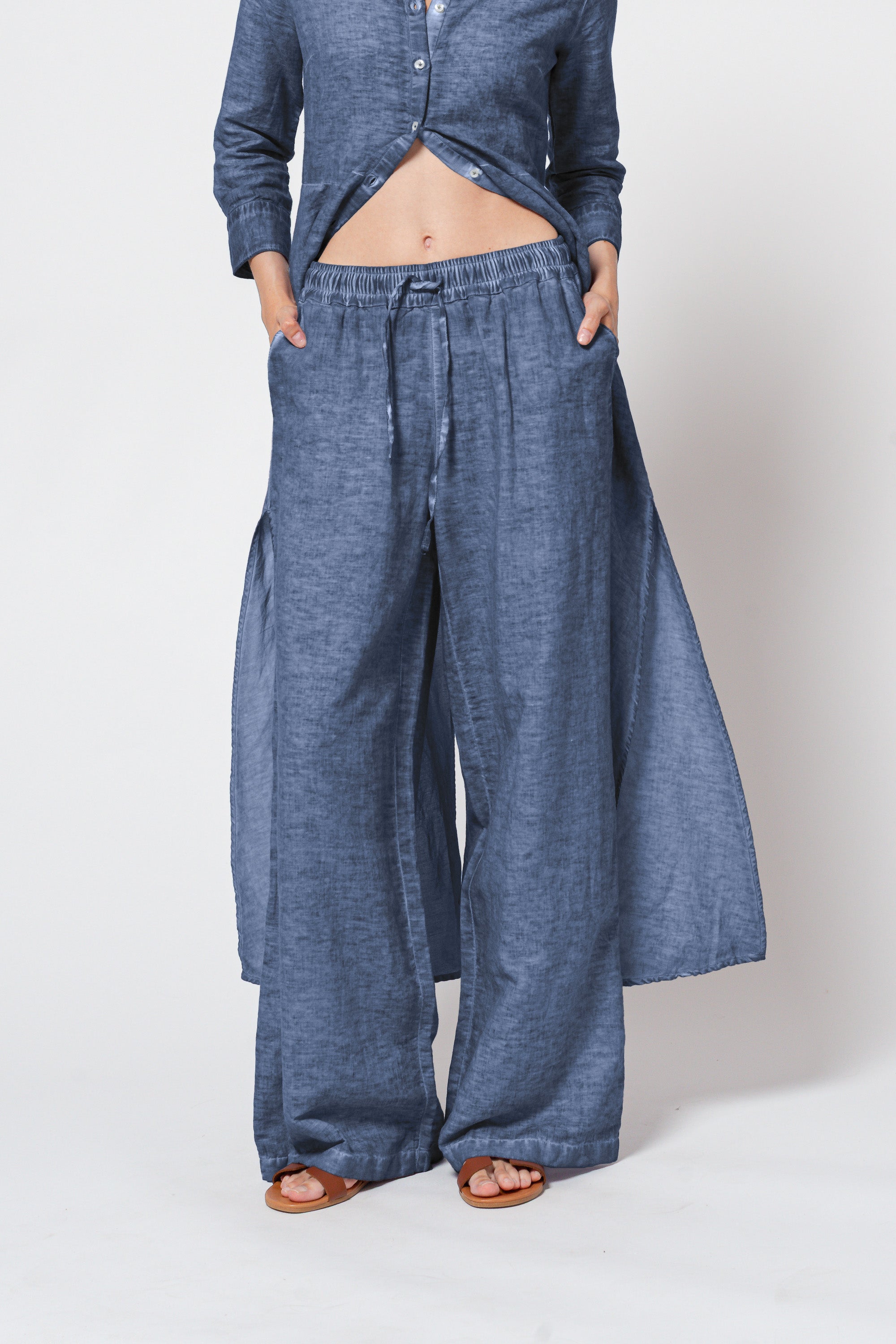 Billow Linen Blend Slacks - Nautico