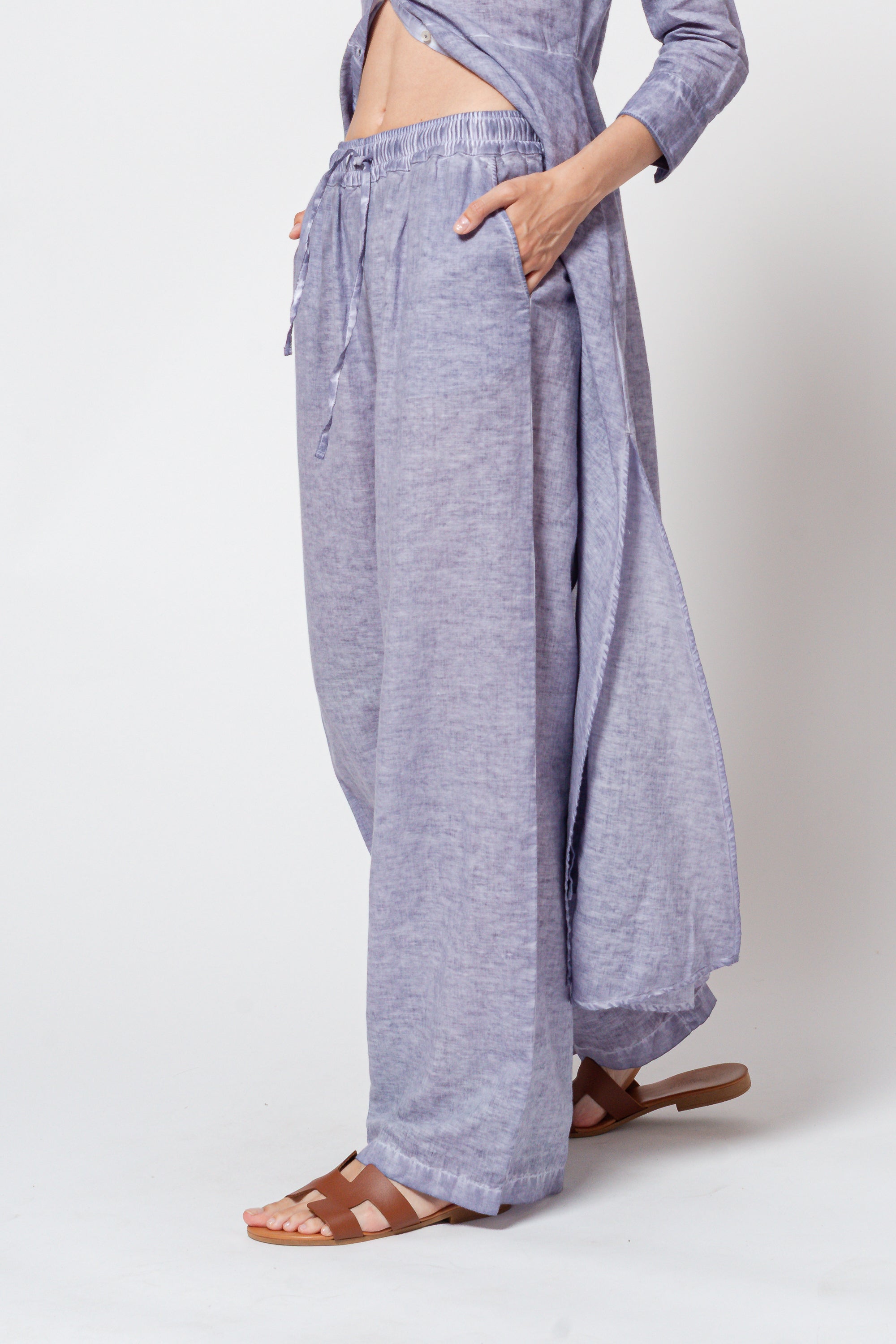 Billow Linen Blend Slacks - Lavanda