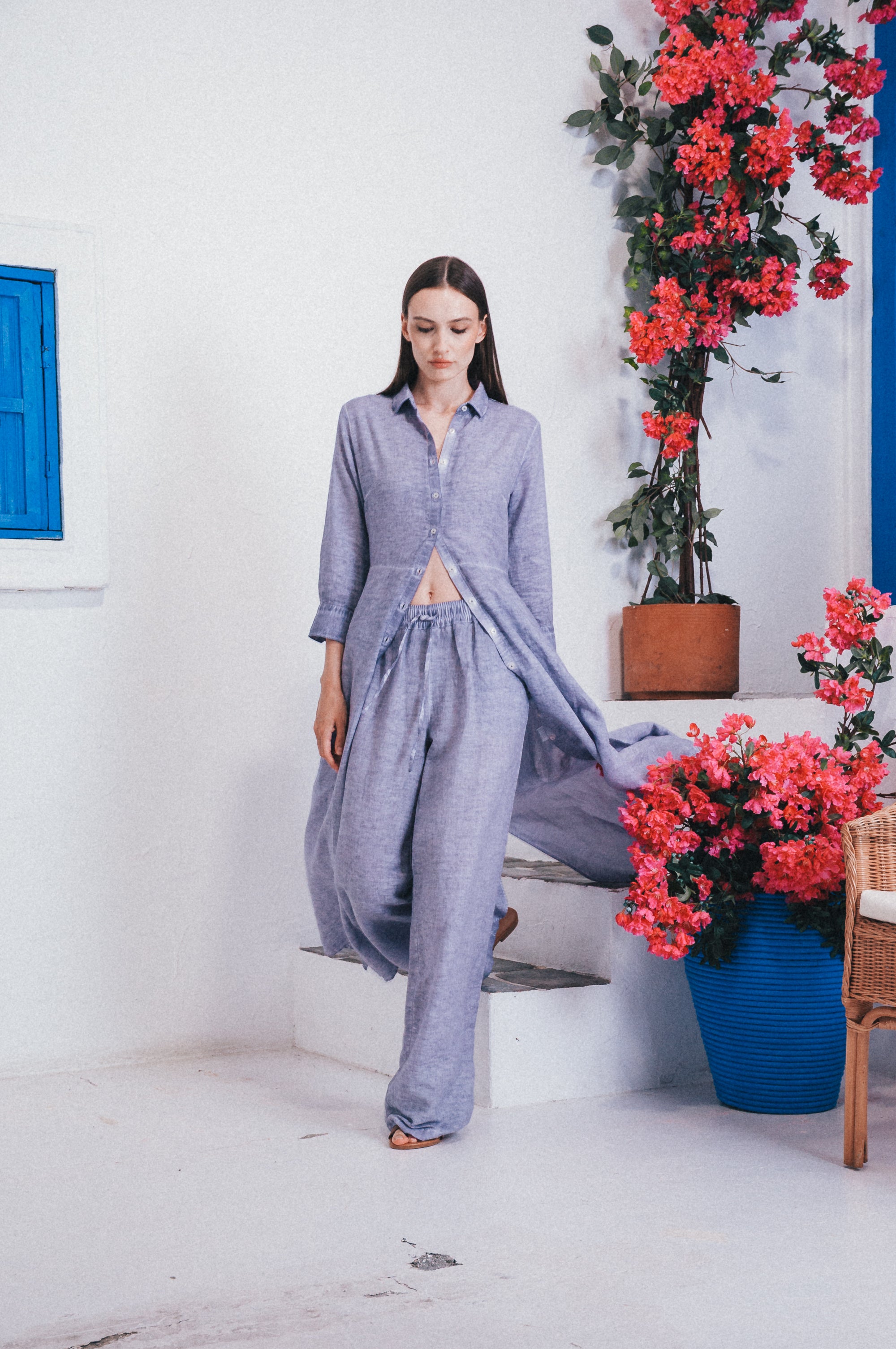 Billow Linen Blend Slacks - Lavanda