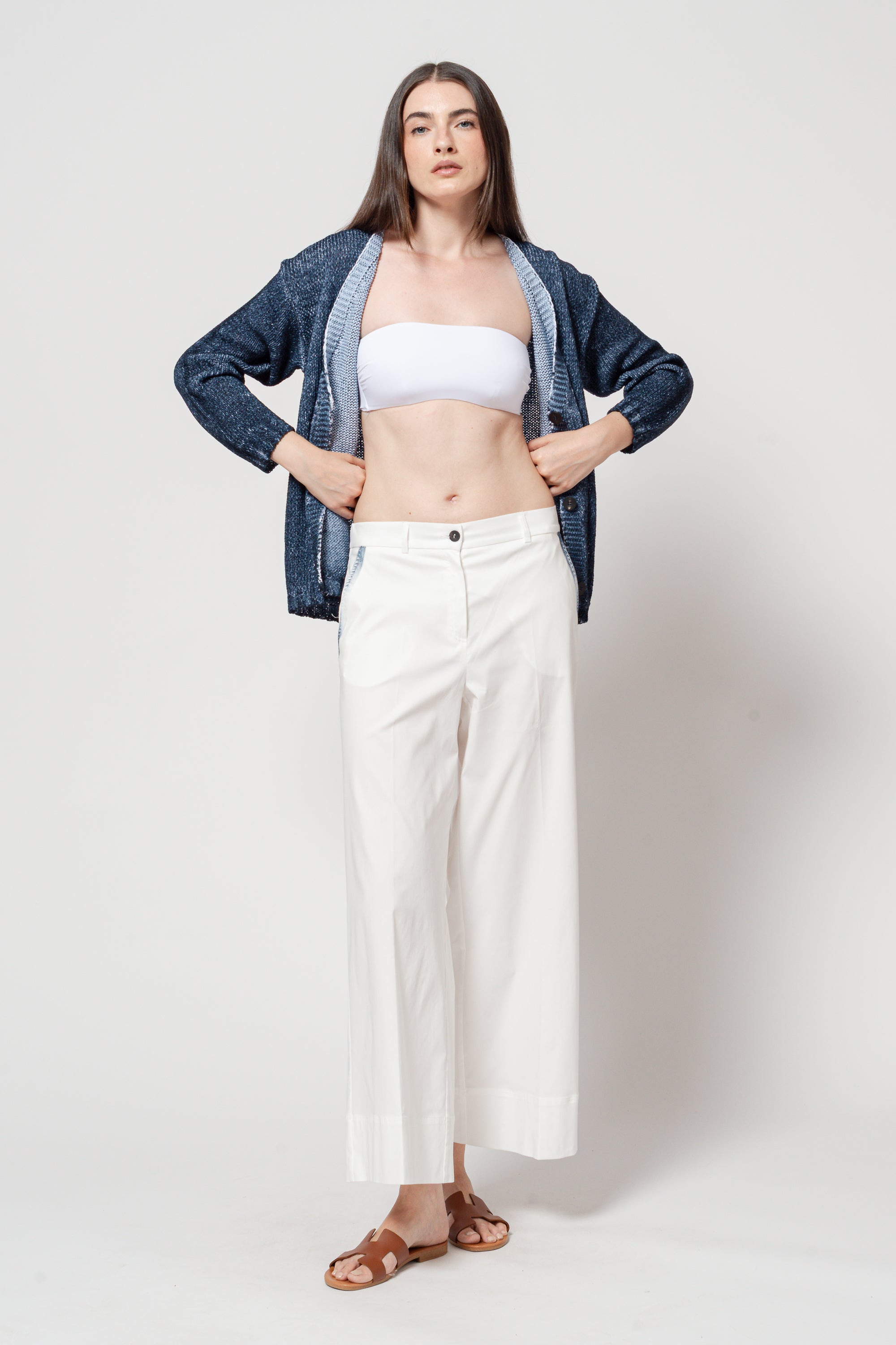 Adelina Painted Pants - White