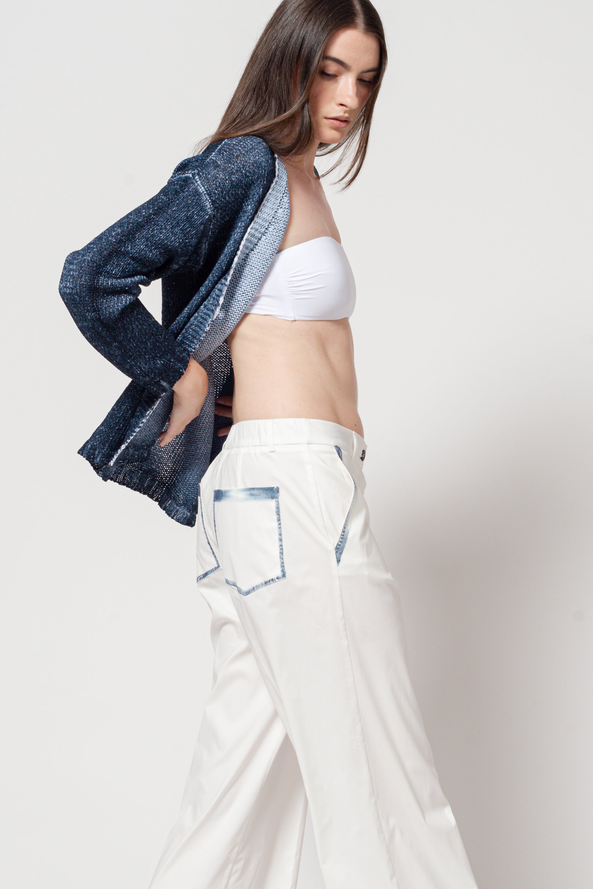 Adelina Painted Pants - White