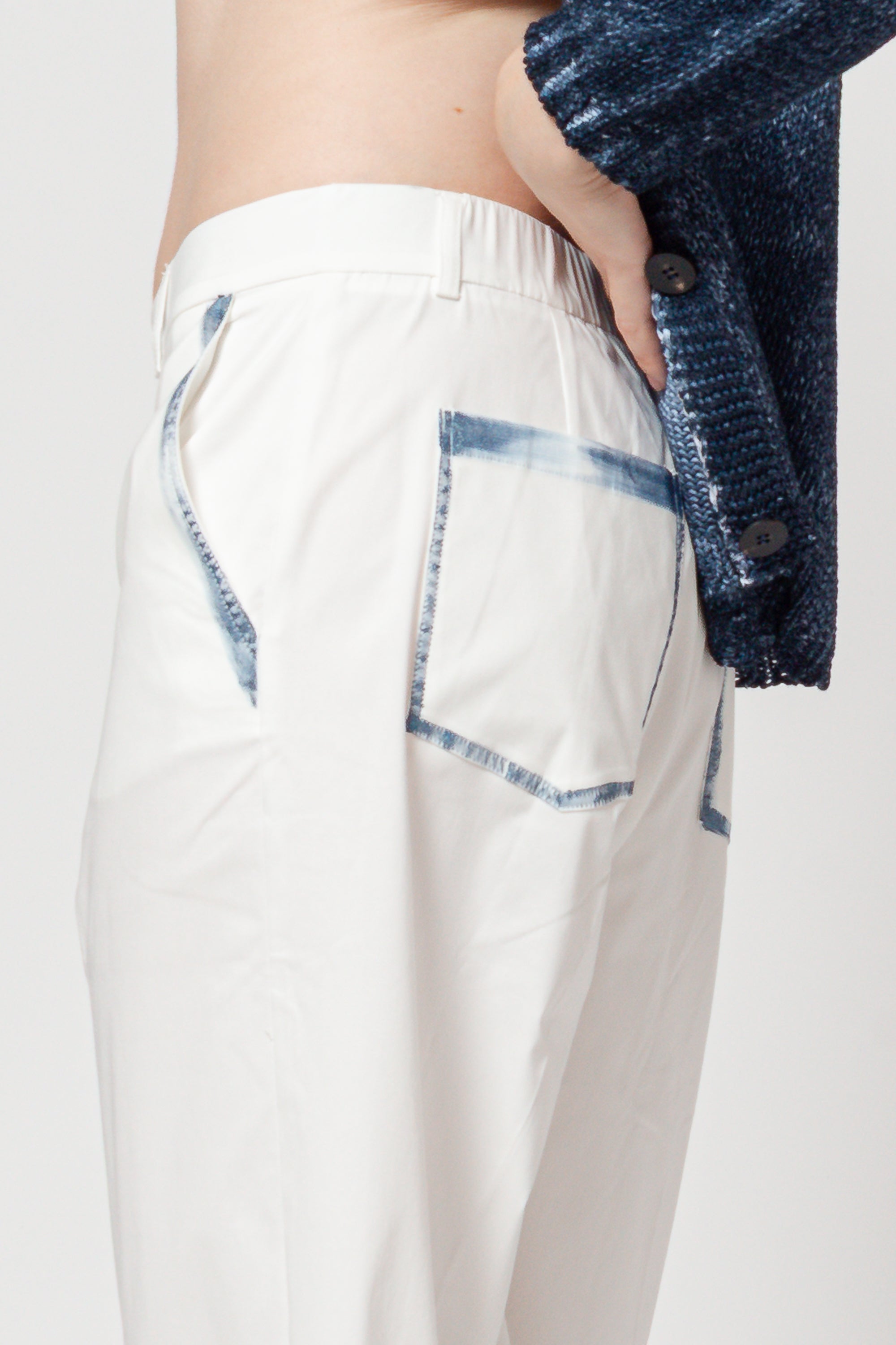 Adelina Painted Pants - White