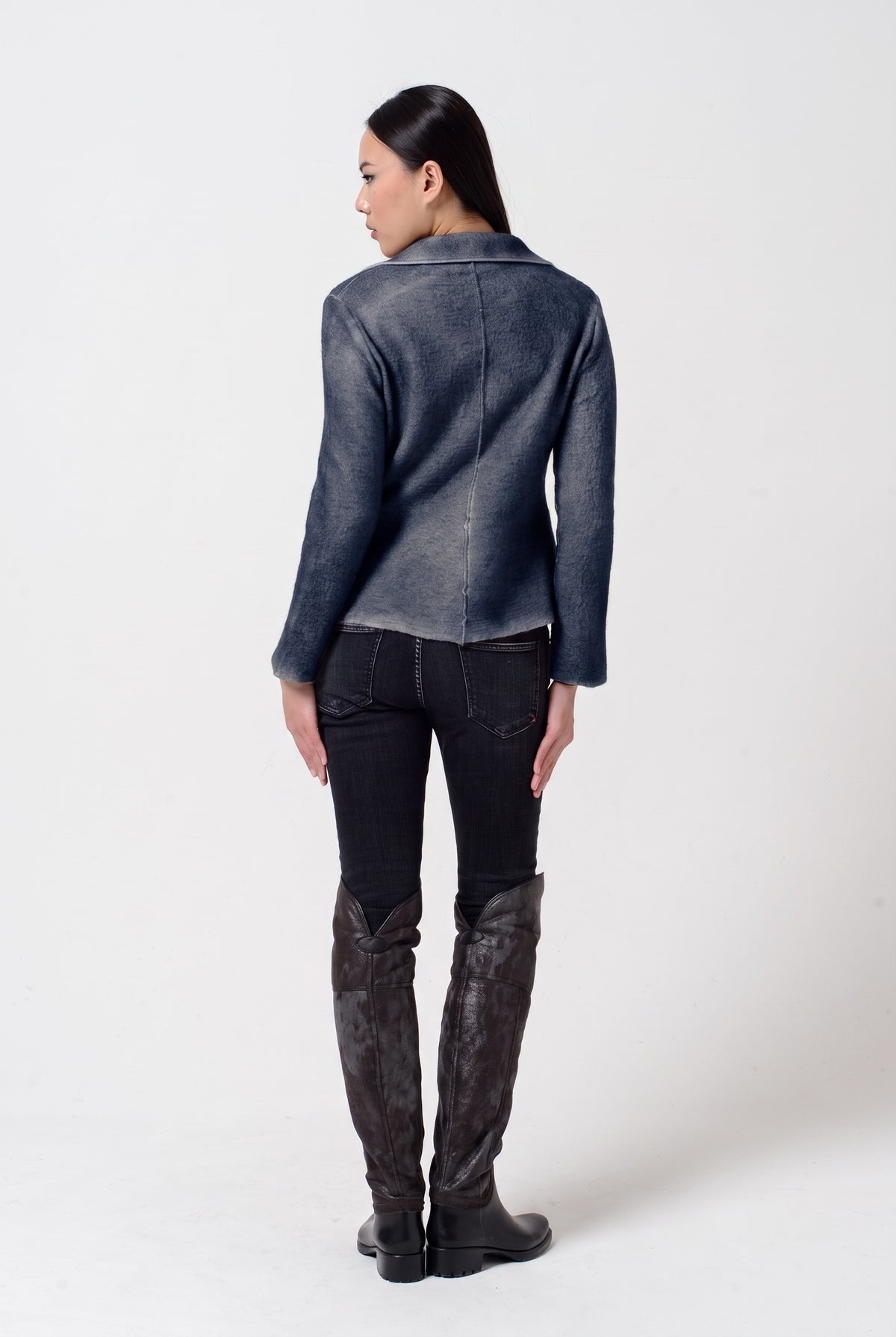 Evie Blazer Spray Art - Navy
