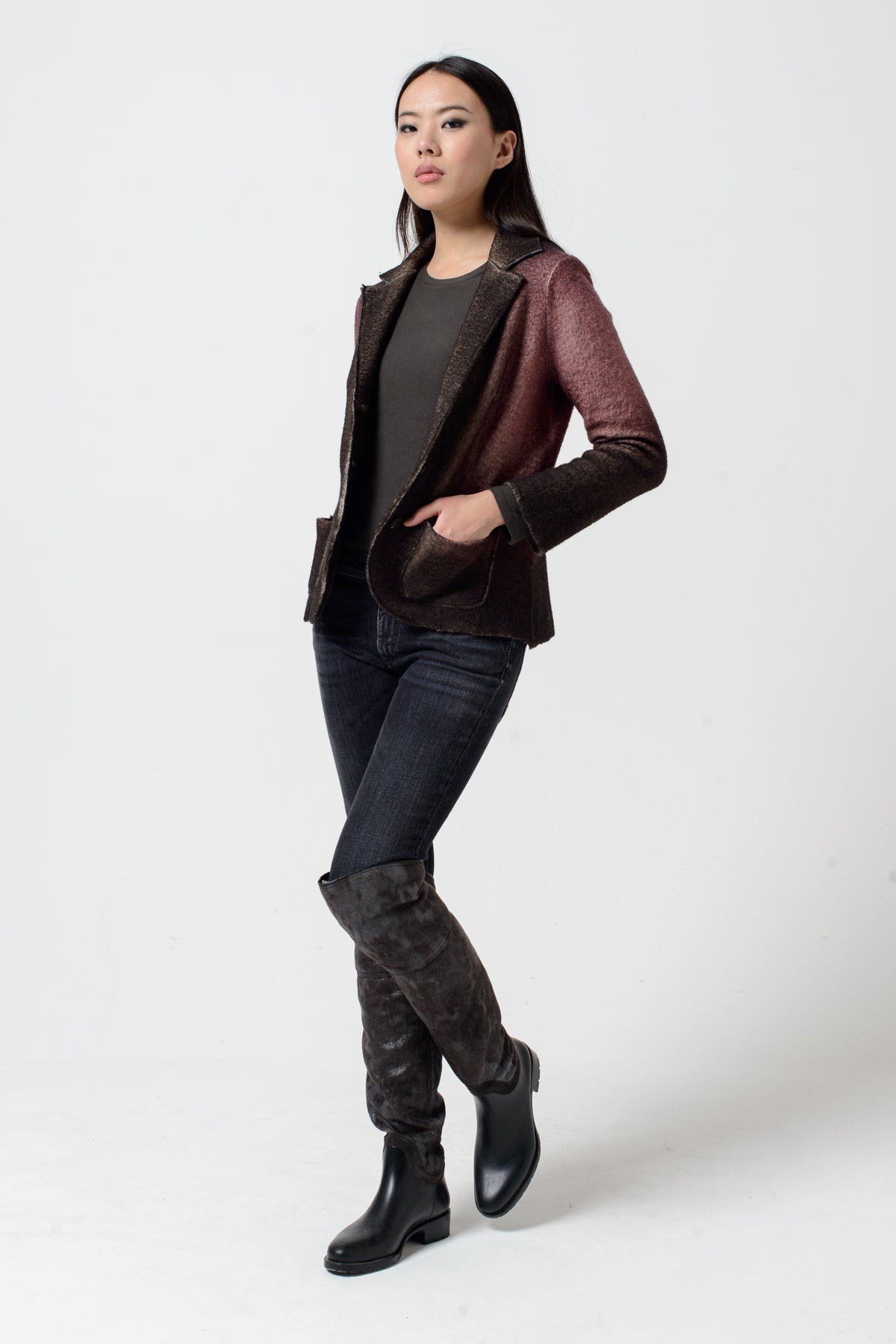 Evie Blazer Tasty Shades - Rubarb