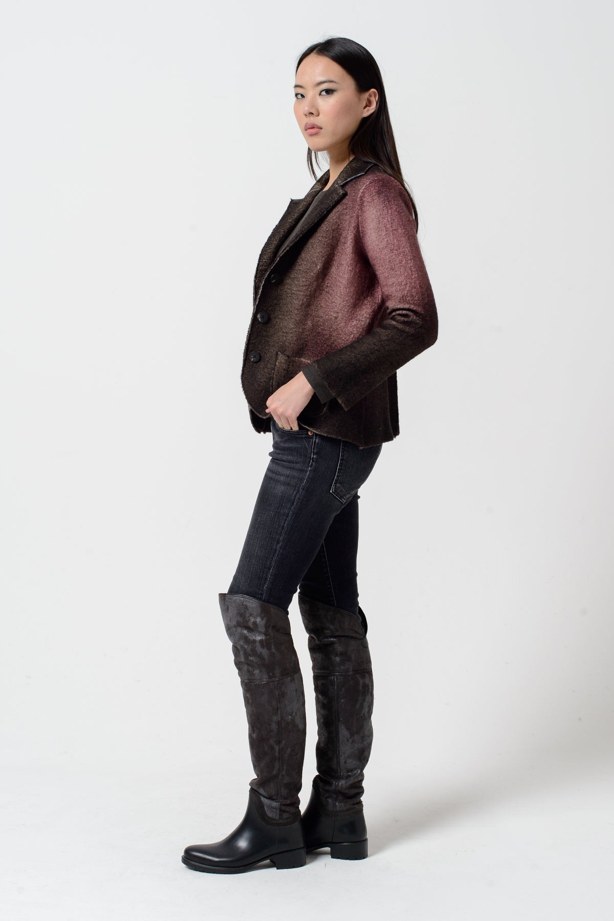 Evie Blazer Tasty Shades - Rubarb