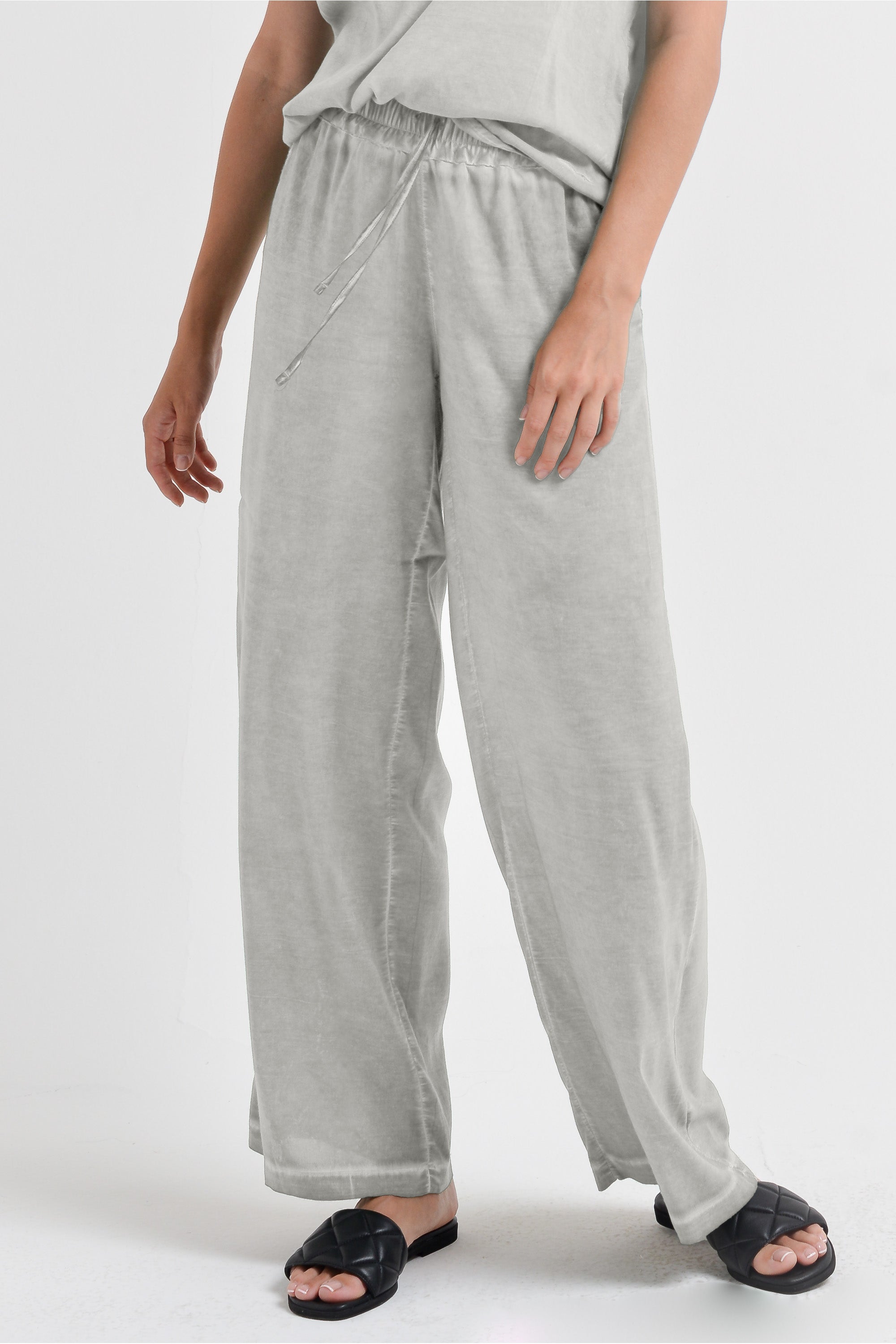 Billow Viscose Slacks - Platino