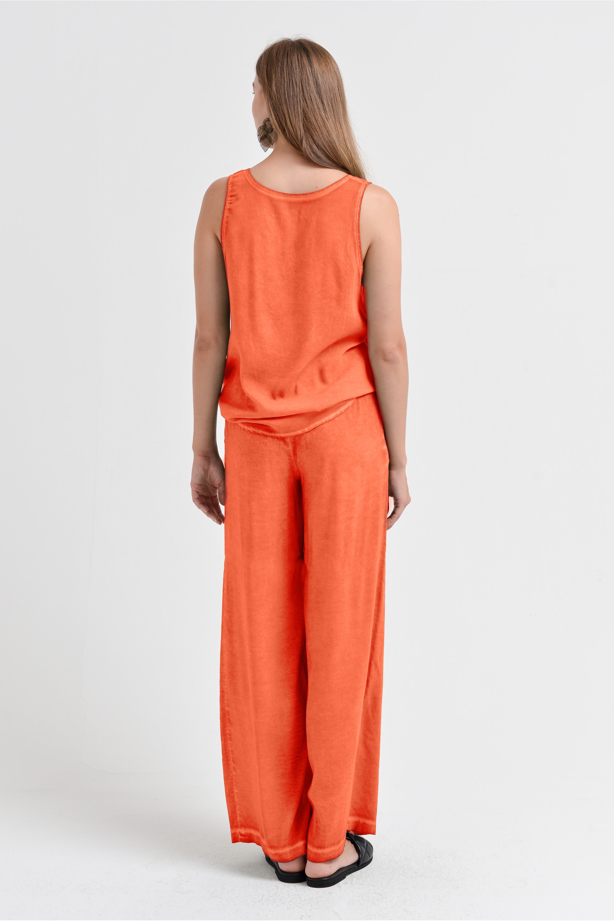 Billow Viscose Slacks - Papaya