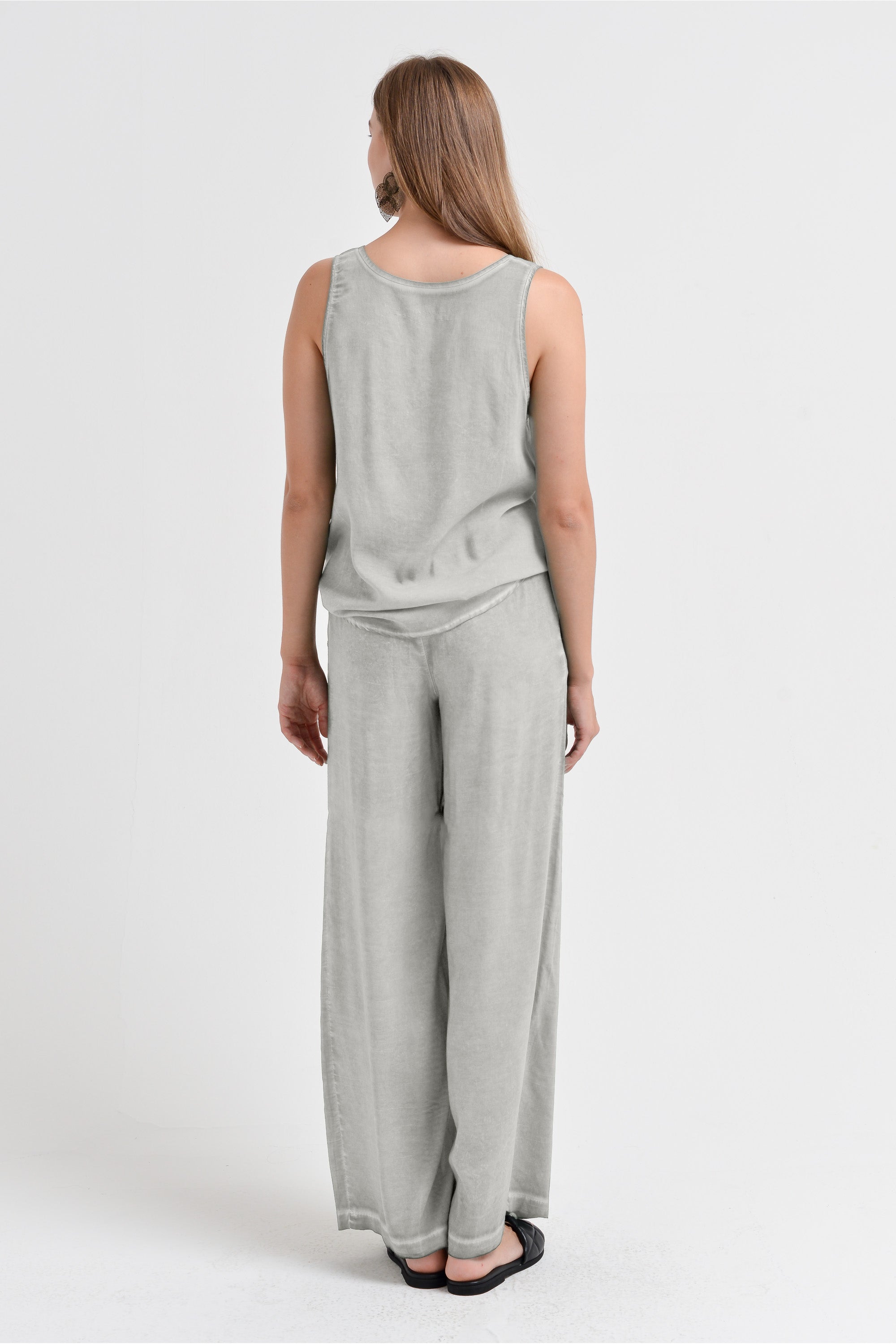 Billow Viscose Slacks - Platino