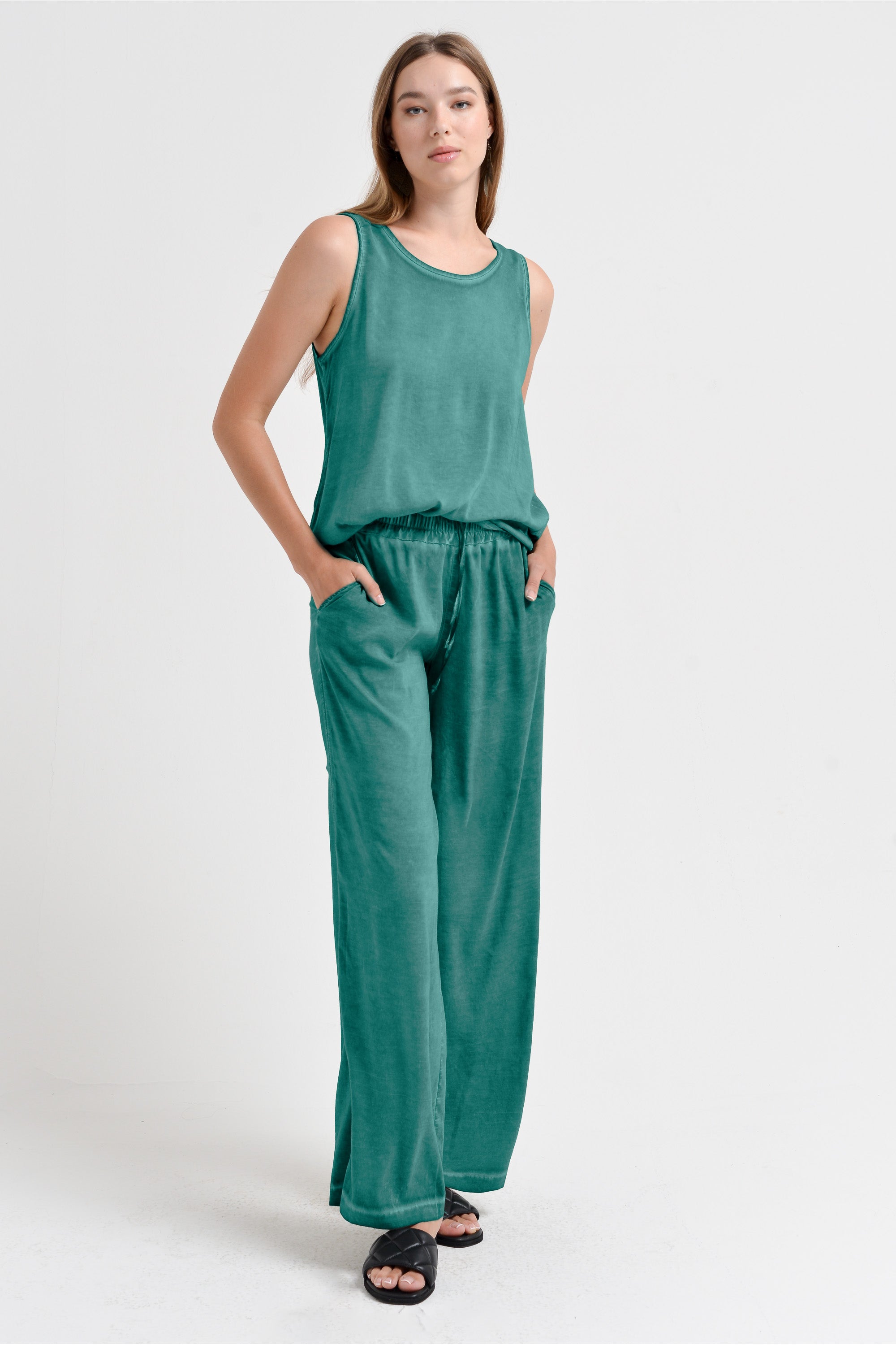 Billow Viscose Slacks - Bahama