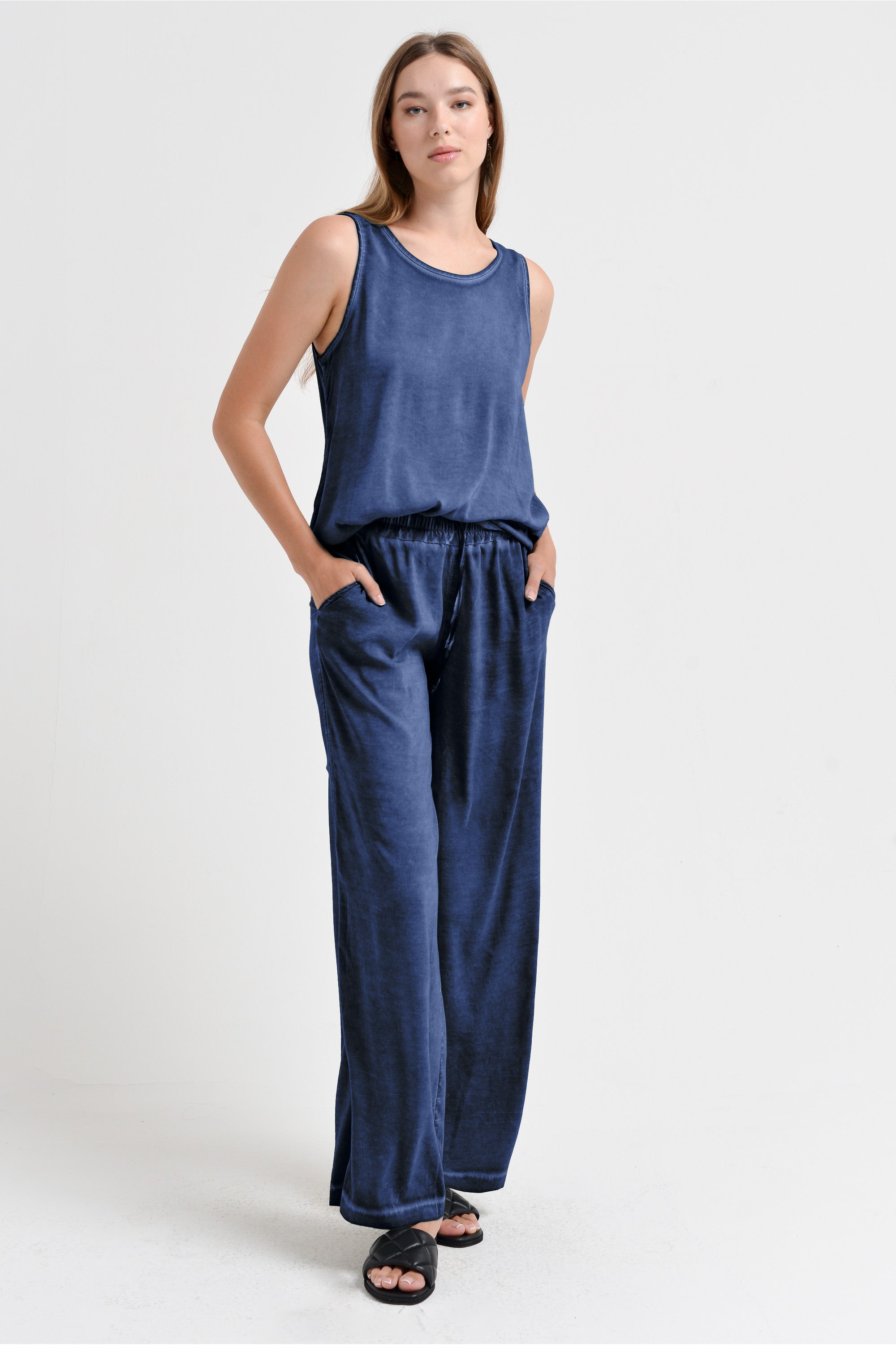 Billow Viscose Slacks - Nautico