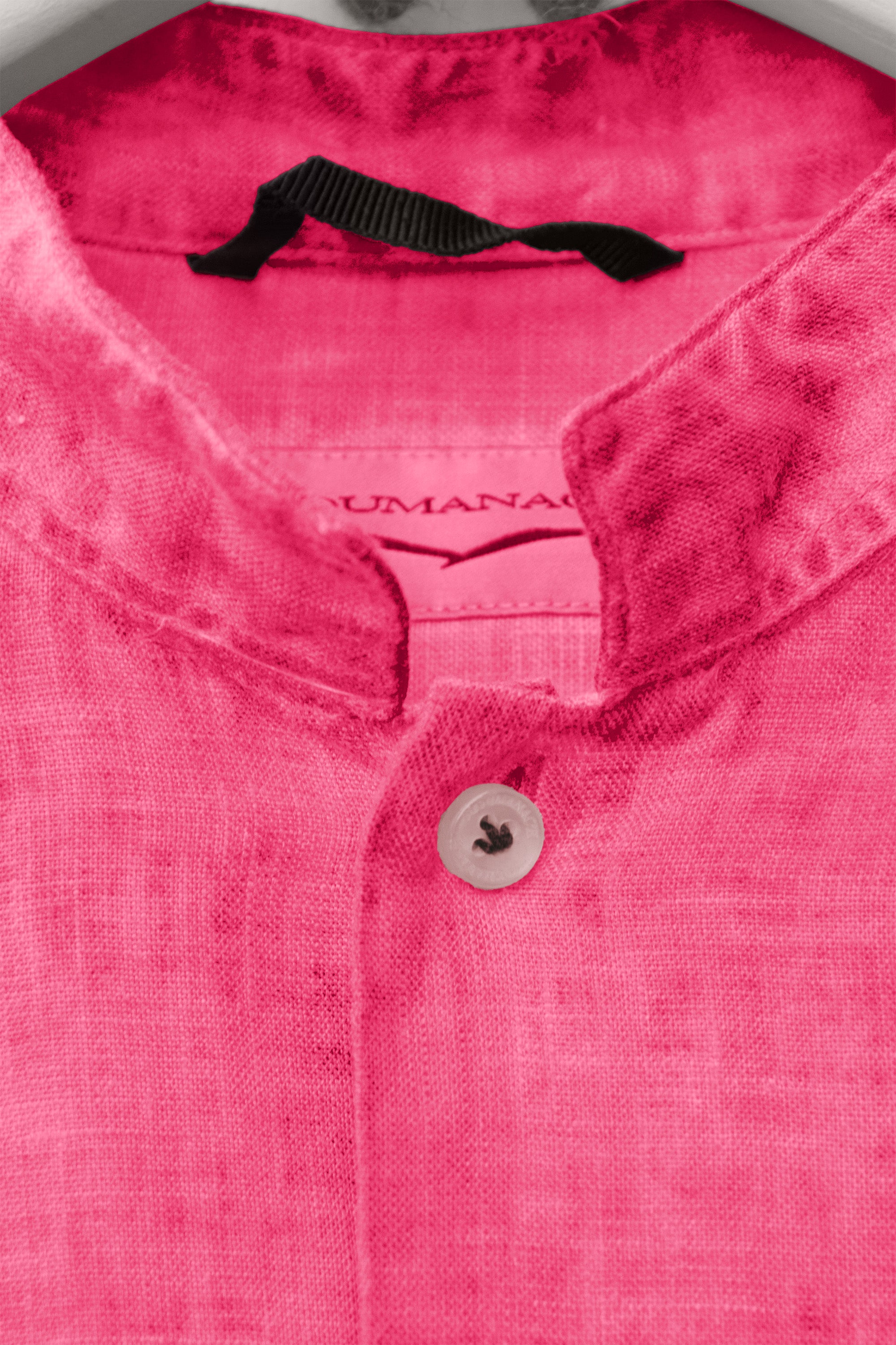 Banded Collar Linen Shirt - Fragola